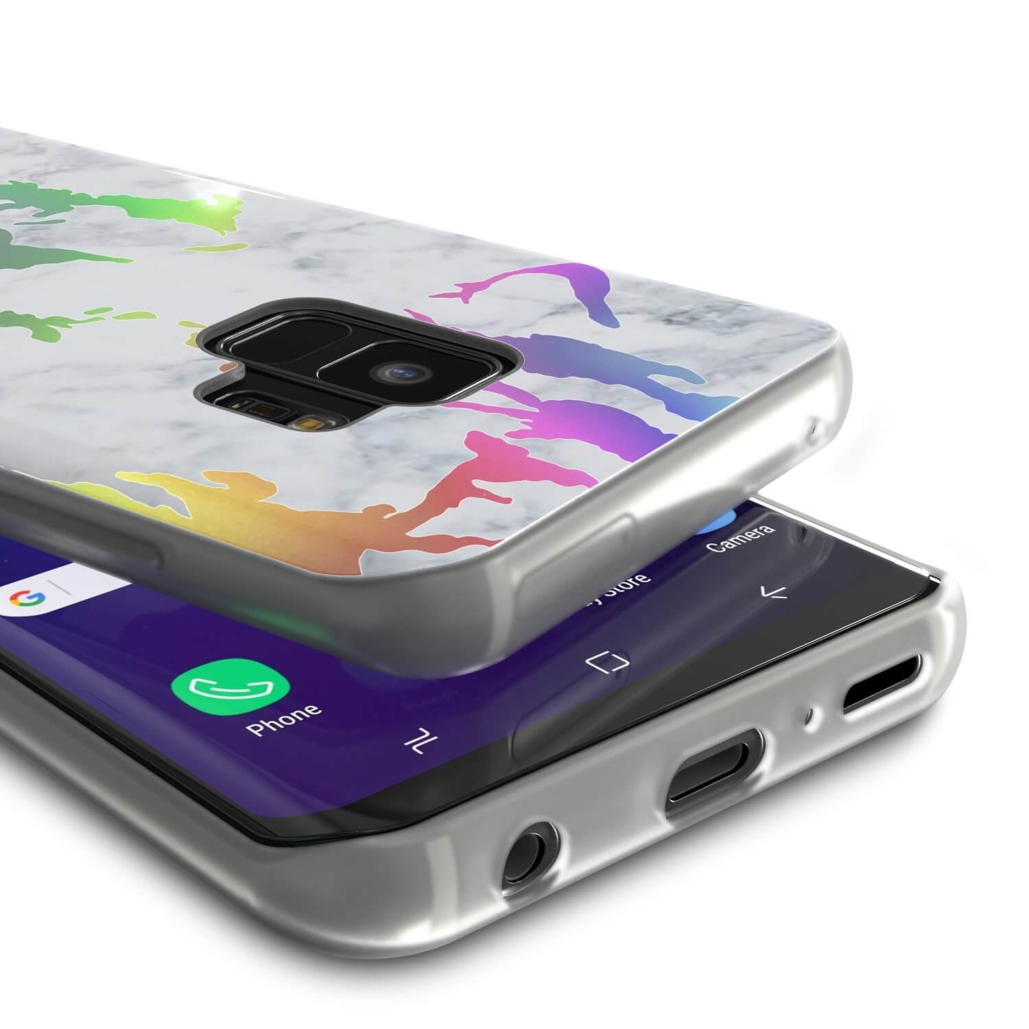 Punkcase Galaxy S9 Marble Case, Protective Full Body Cover W/PunkShield Screen Protector (Blanco Marmo)