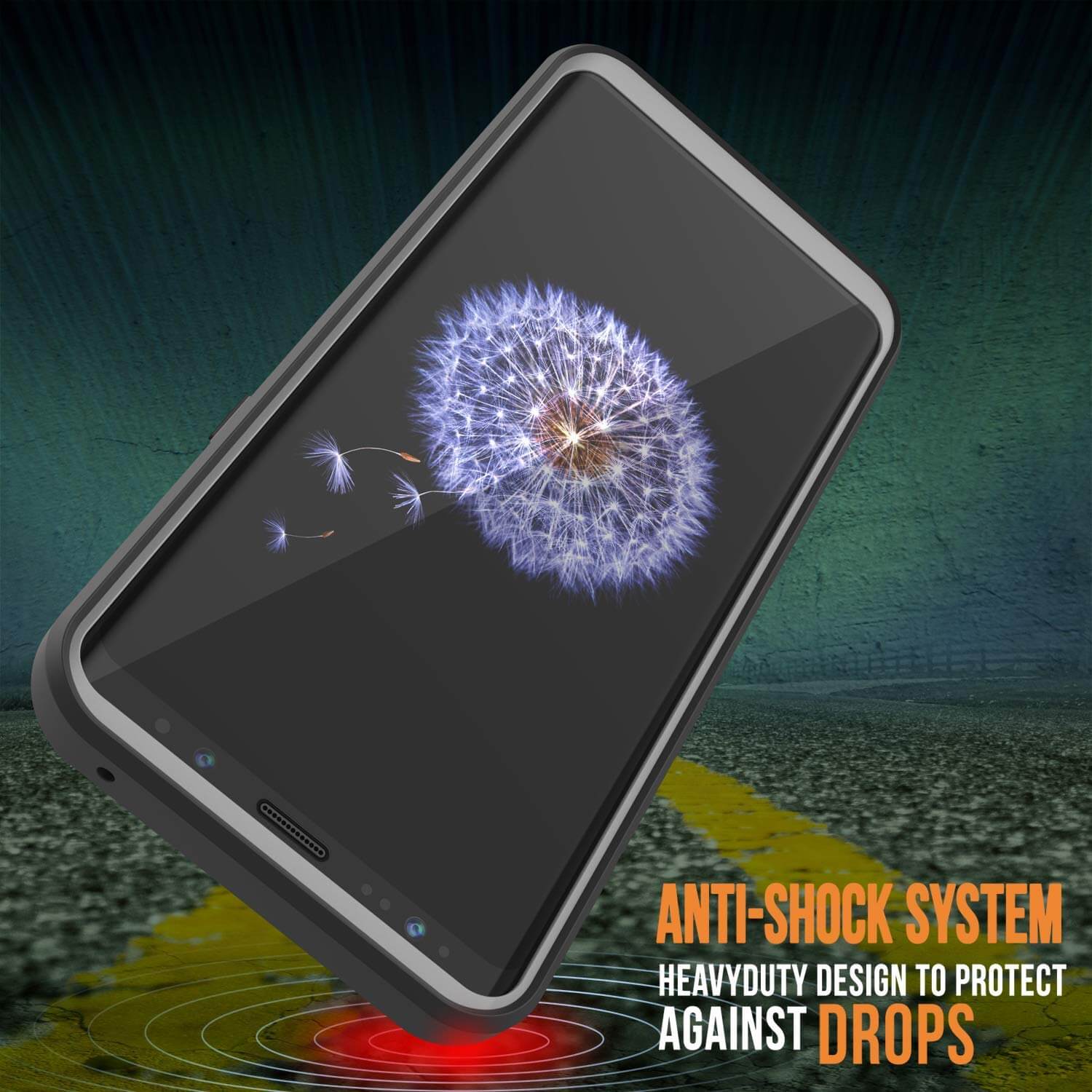 PunkCase Galaxy S9+ Plus Case, [Spartan Series] Clear Rugged Heavy Duty Cover W/Built in Screen Protector [Black]