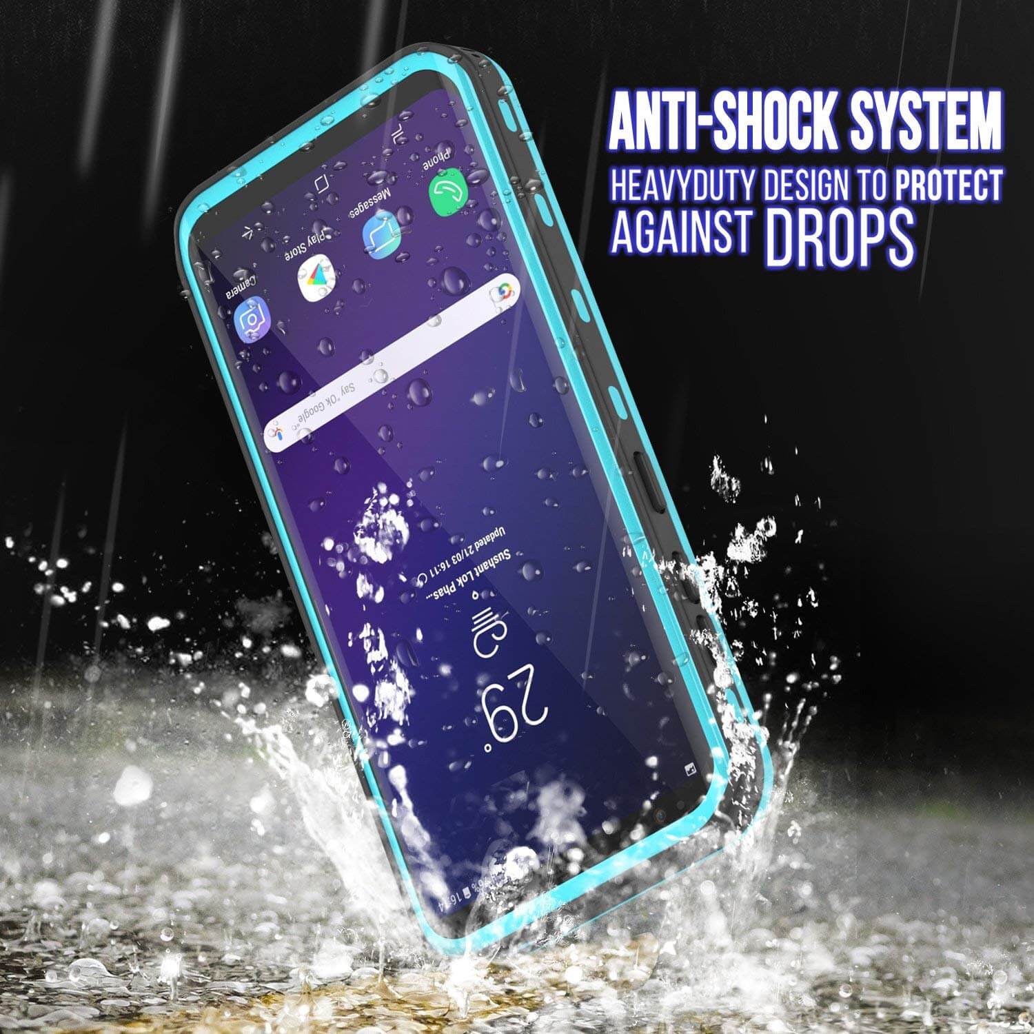 Galaxy S9 Plus Waterproof Case, Punkcase [KickStud Series] Armor Cover [TEAL]