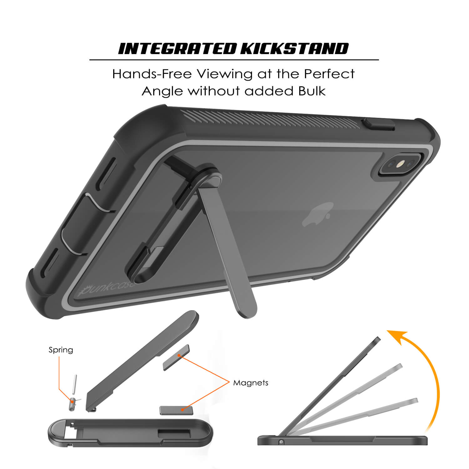 PunkCase iPhone XS Max Case, [Spartan Series] Clear Rugged Heavy Duty Cover W/Built in Screen Protector [Pink]