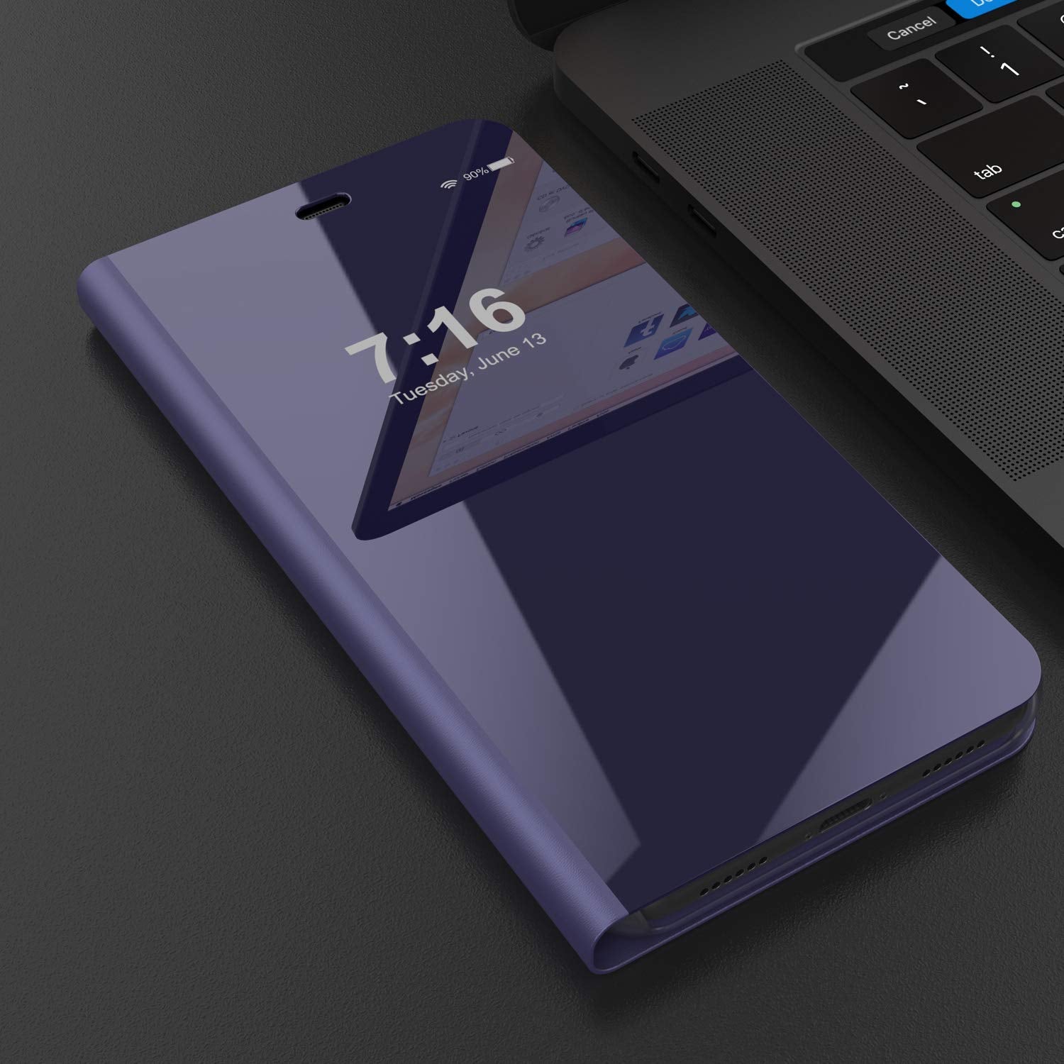 Punkcase XS Reflector Case Protective Flip Cover [Purple]