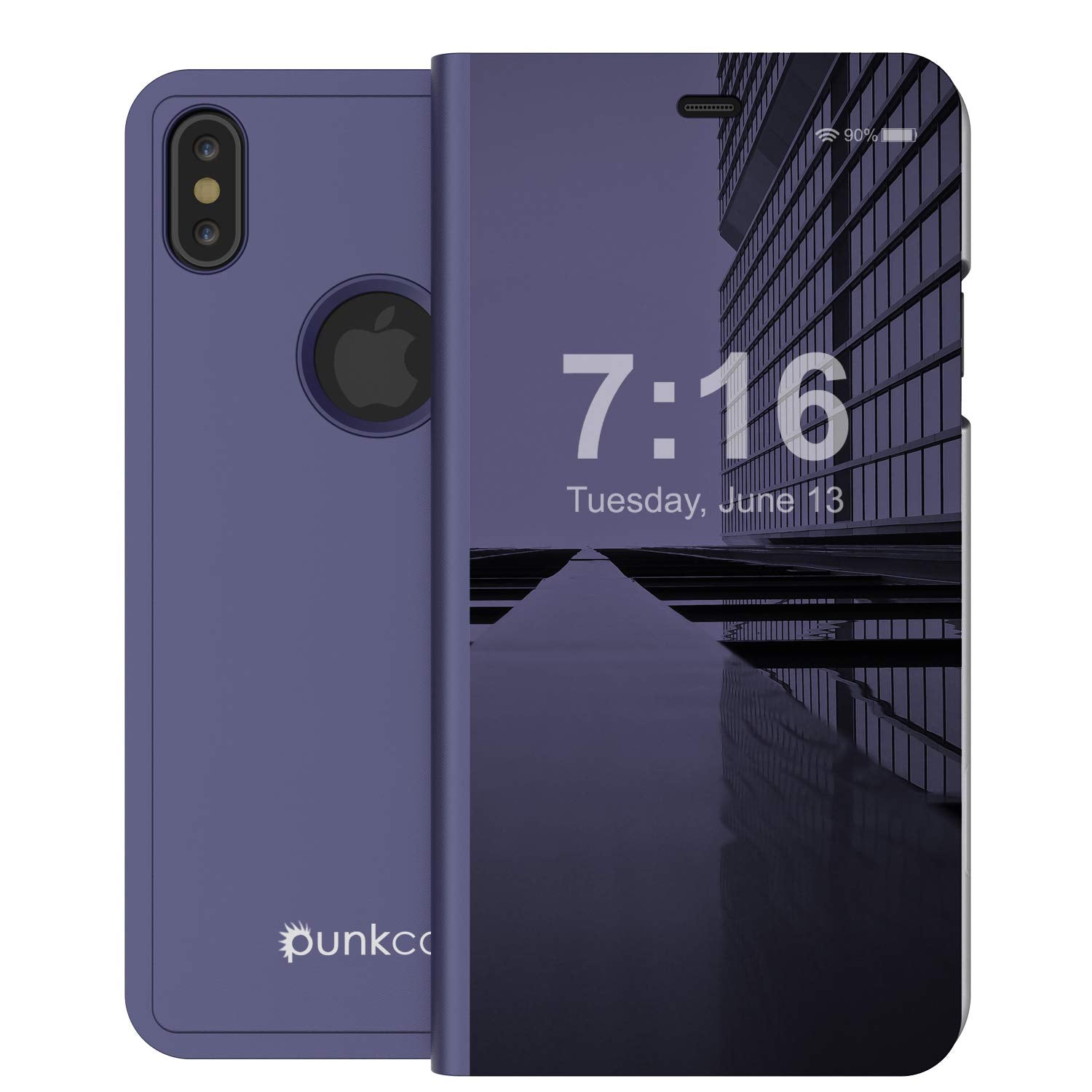 Punkcase XS Reflector Case Protective Flip Cover [Purple]