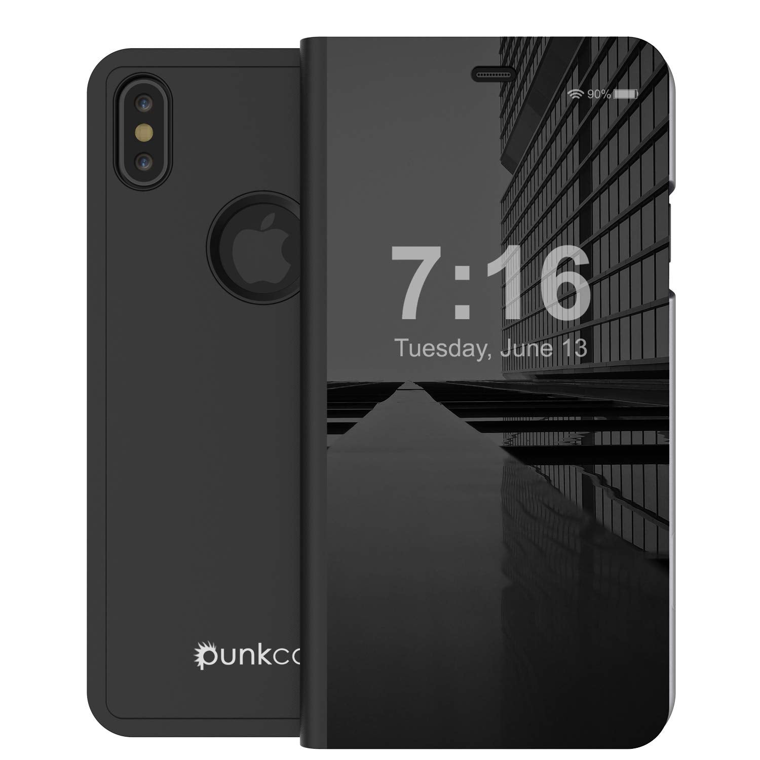 Punkcase XS Reflector Case Protective Flip Cover [Black]