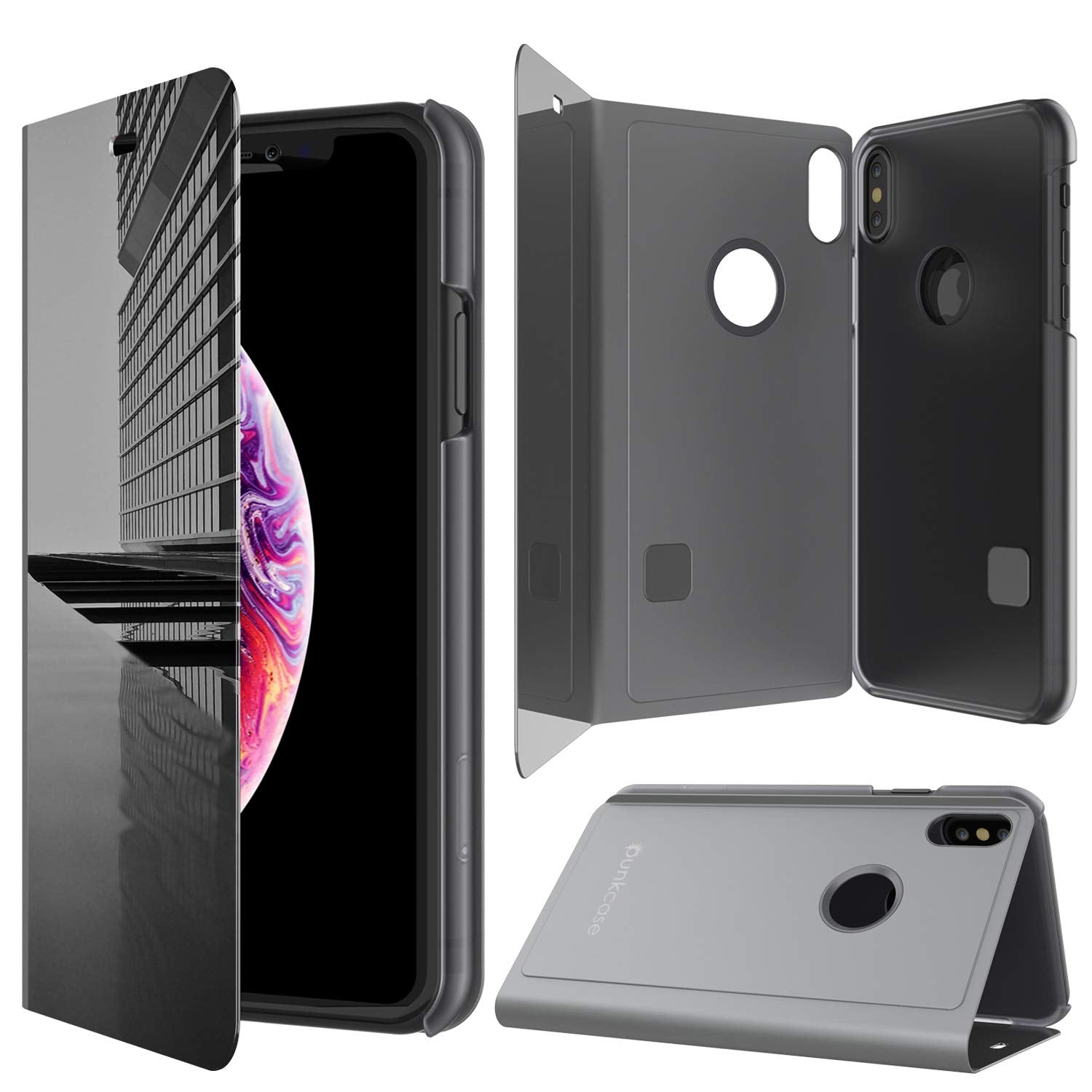 Punkcase XS Reflector Case Protective Flip Cover [Silver]