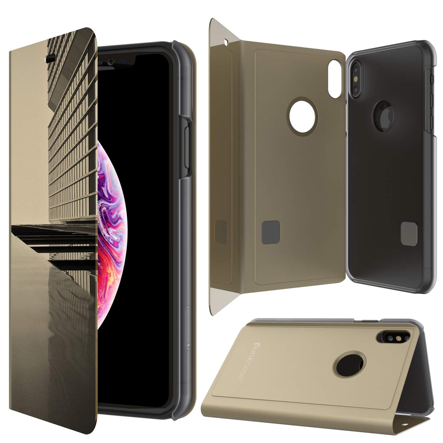 Punkcase XS Reflector Case Protective Flip Cover [Gold]