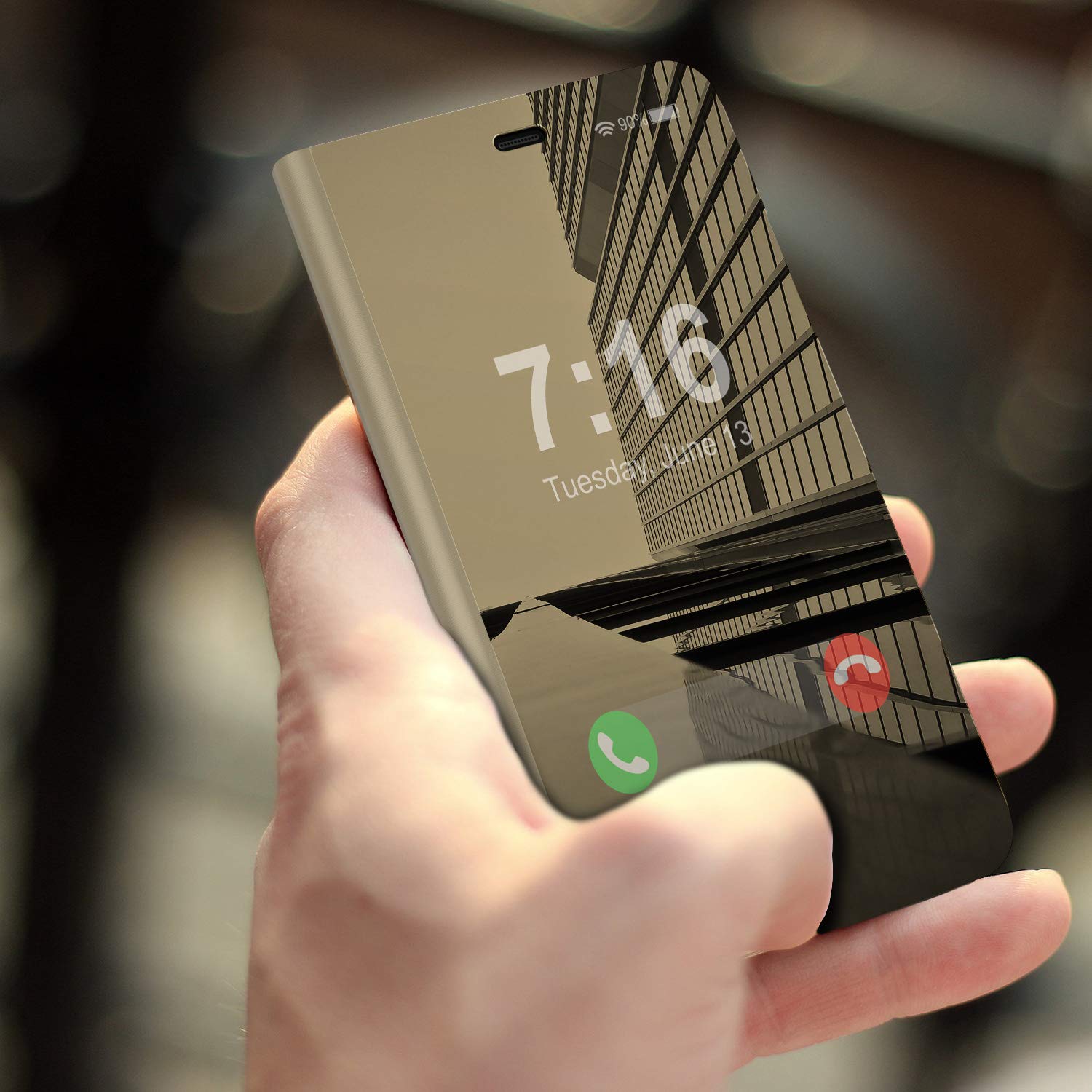 Punkcase XS Reflector Case Protective Flip Cover [Gold]