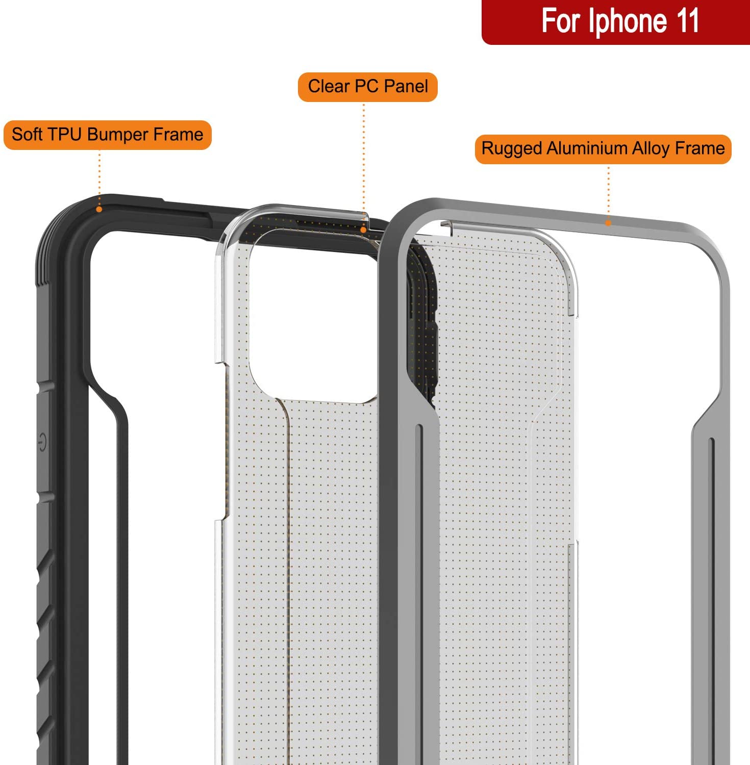 Punkcase iPhone 12 Mini ravenger Case Protective Military Grade Multilayer Cover [Grey-Black]