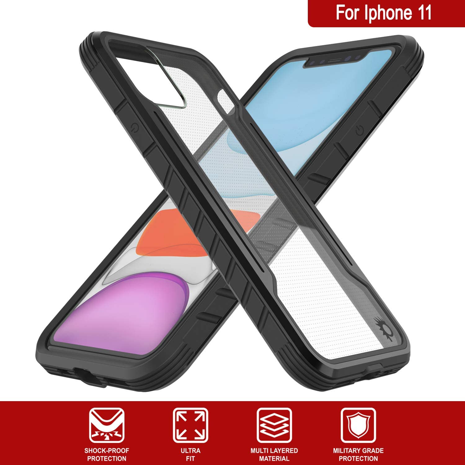Punkcase iPhone 11 ravenger Case Protective Military Grade Multilayer Cover [Black]
