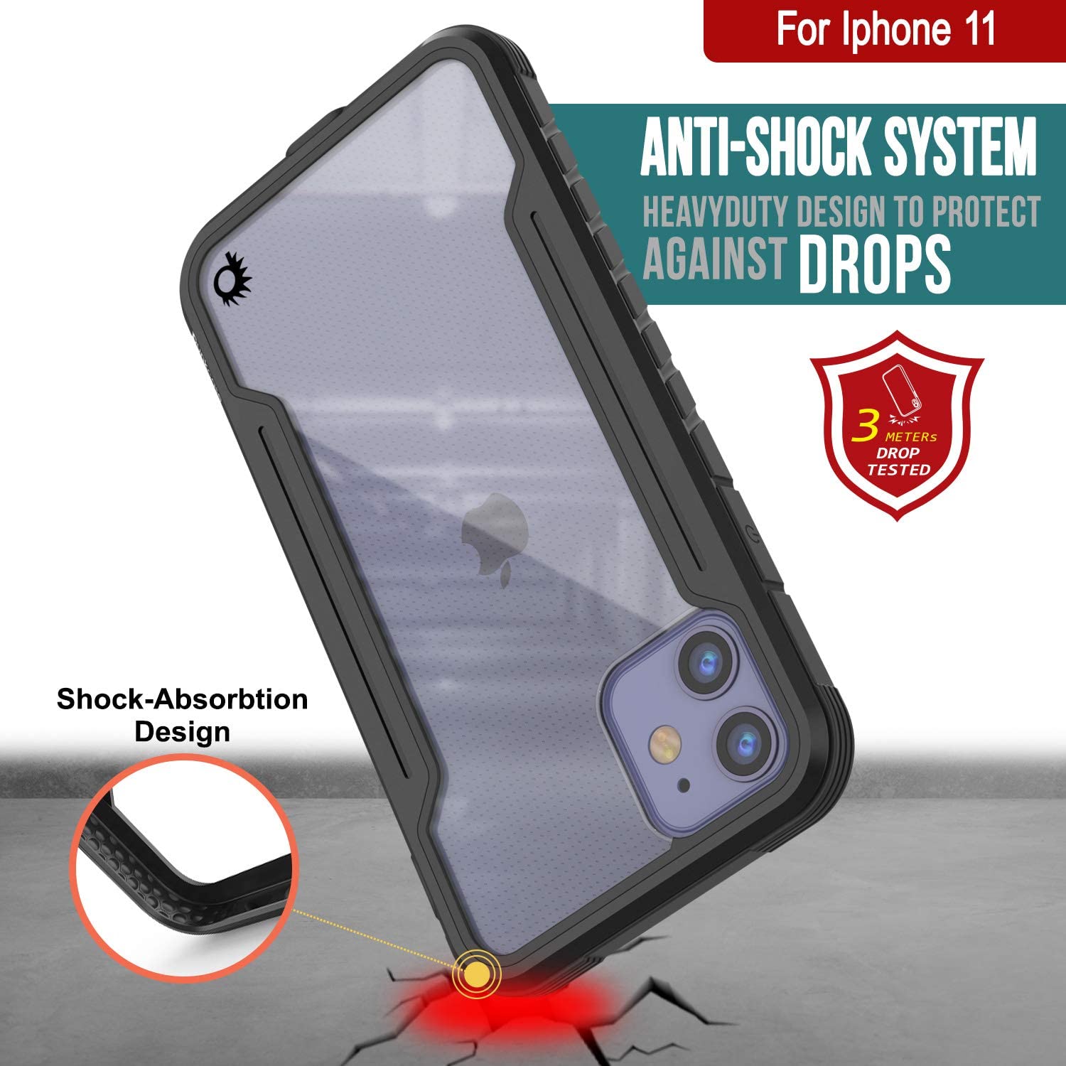 Punkcase iPhone 11 ravenger Case Protective Military Grade Multilayer Cover [Black]