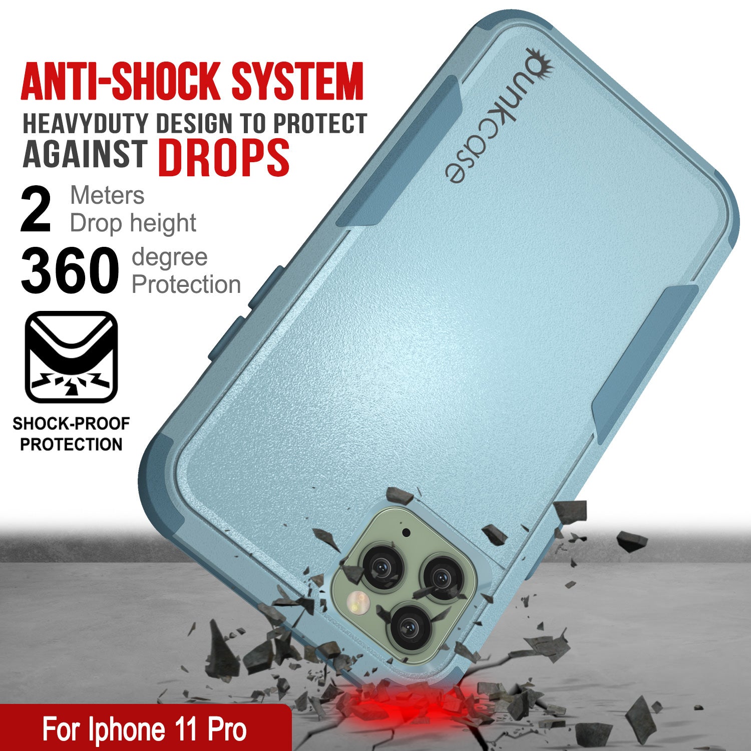 Punkcase for iPhone 11 Pro Belt Clip Multilayer Holster Case [Patron Series] [Mint]