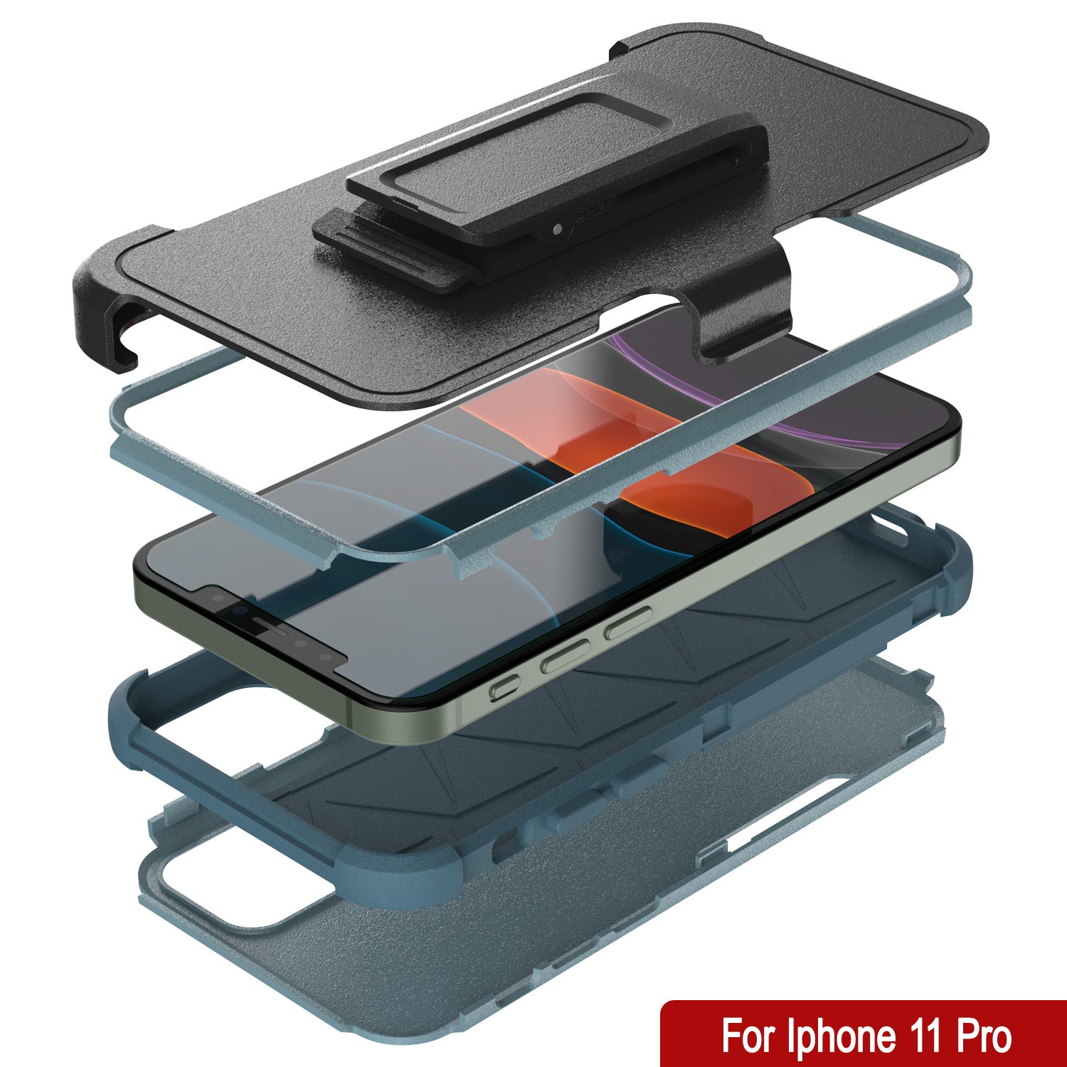 Punkcase for iPhone 11 Pro Belt Clip Multilayer Holster Case [Patron Series] [Mint]