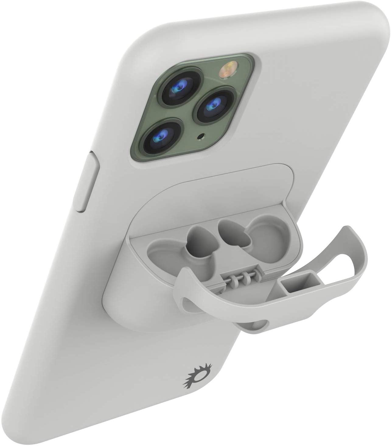 Punkcase iPhone 11 Pro Max Airpods Case Holder (CenterPods Series) | Slim & Durable 2 in 1 Cover Designed for iPhone 11 Pro Max (6.1") | Protects Your Phone & Stores Your AirPods Gen. 1 & 2 [White]