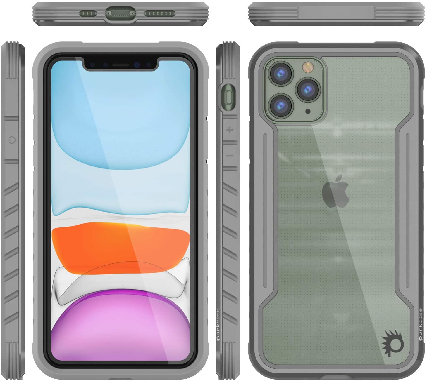 Punkcase iPhone 12 Pro Max ravenger Case Protective Military Grade Multilayer Cover [Grey]