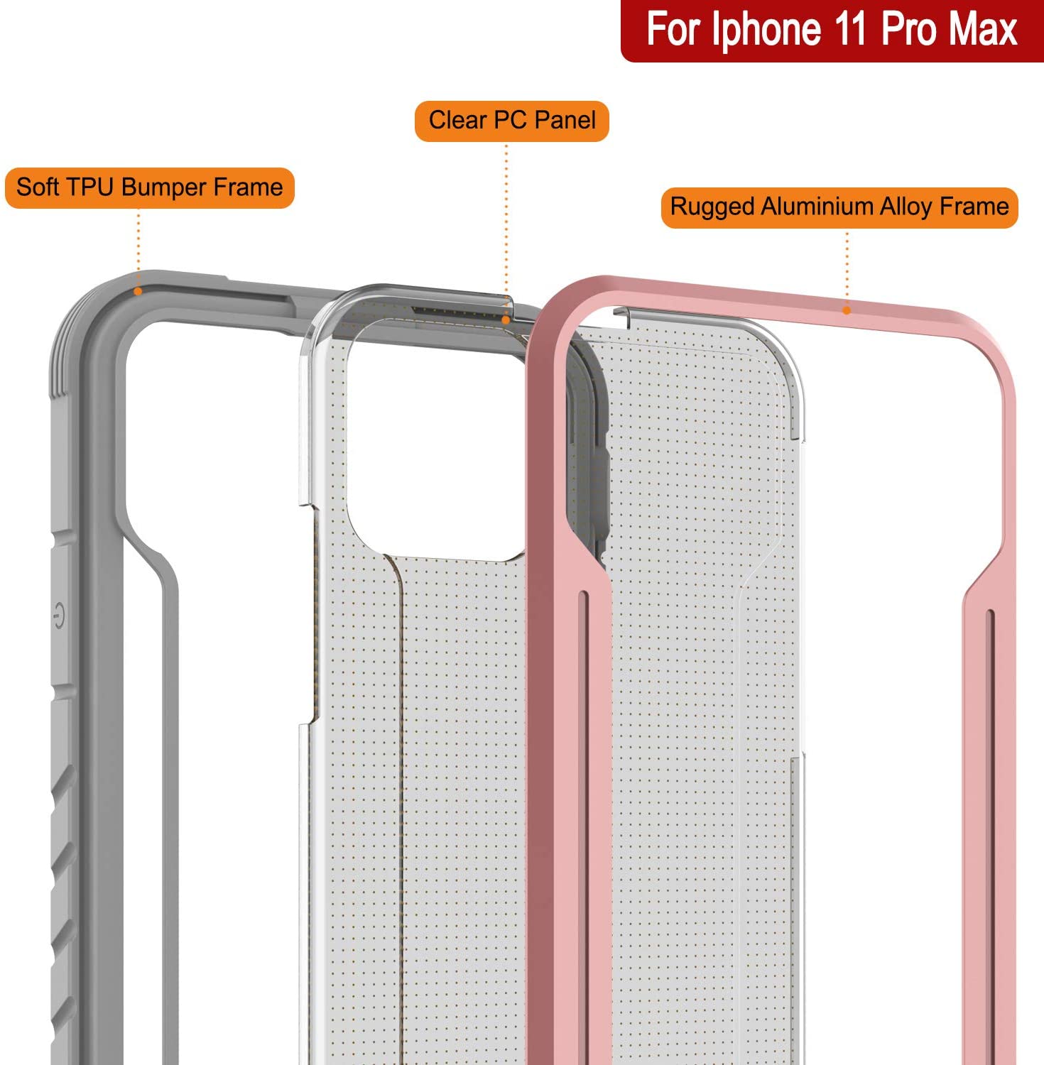 Punkcase iPhone 12 Pro Max ravenger Case Protective Military Grade Multilayer Cover [Rose-Gold]