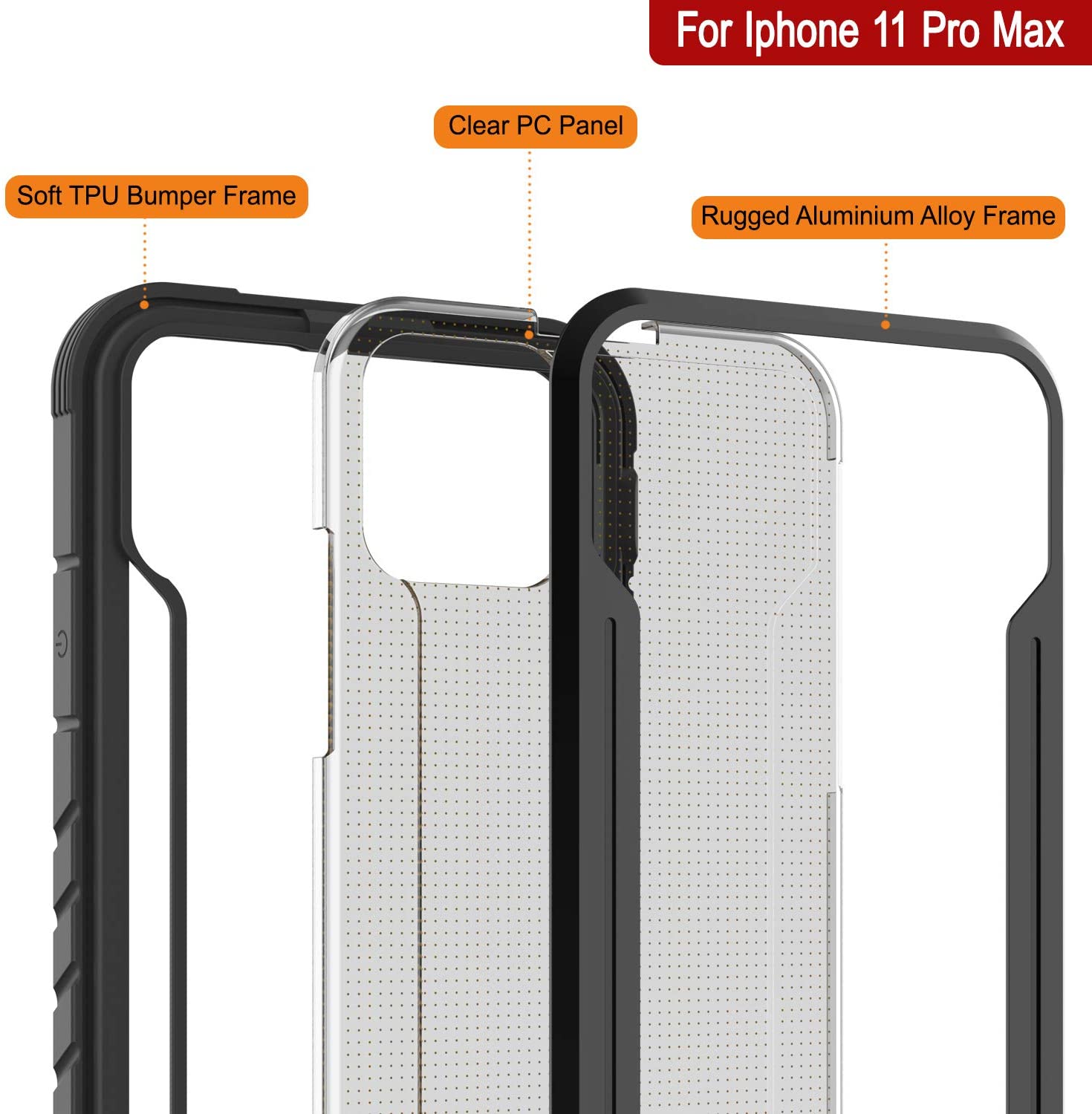 Punkcase iPhone 11 Pro Max ravenger Case Protective Military Grade Multilayer Cover [Black]