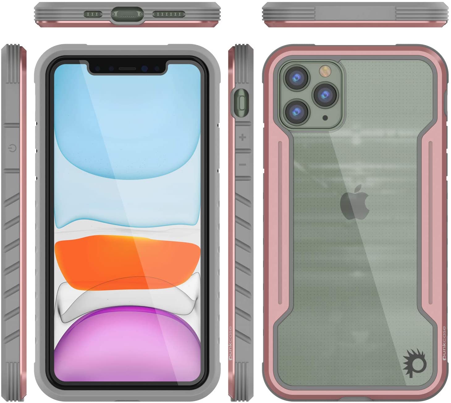 Punkcase iPhone 11 Pro Max ravenger Case Protective Military Grade Multilayer Cover [Rose-Gold]