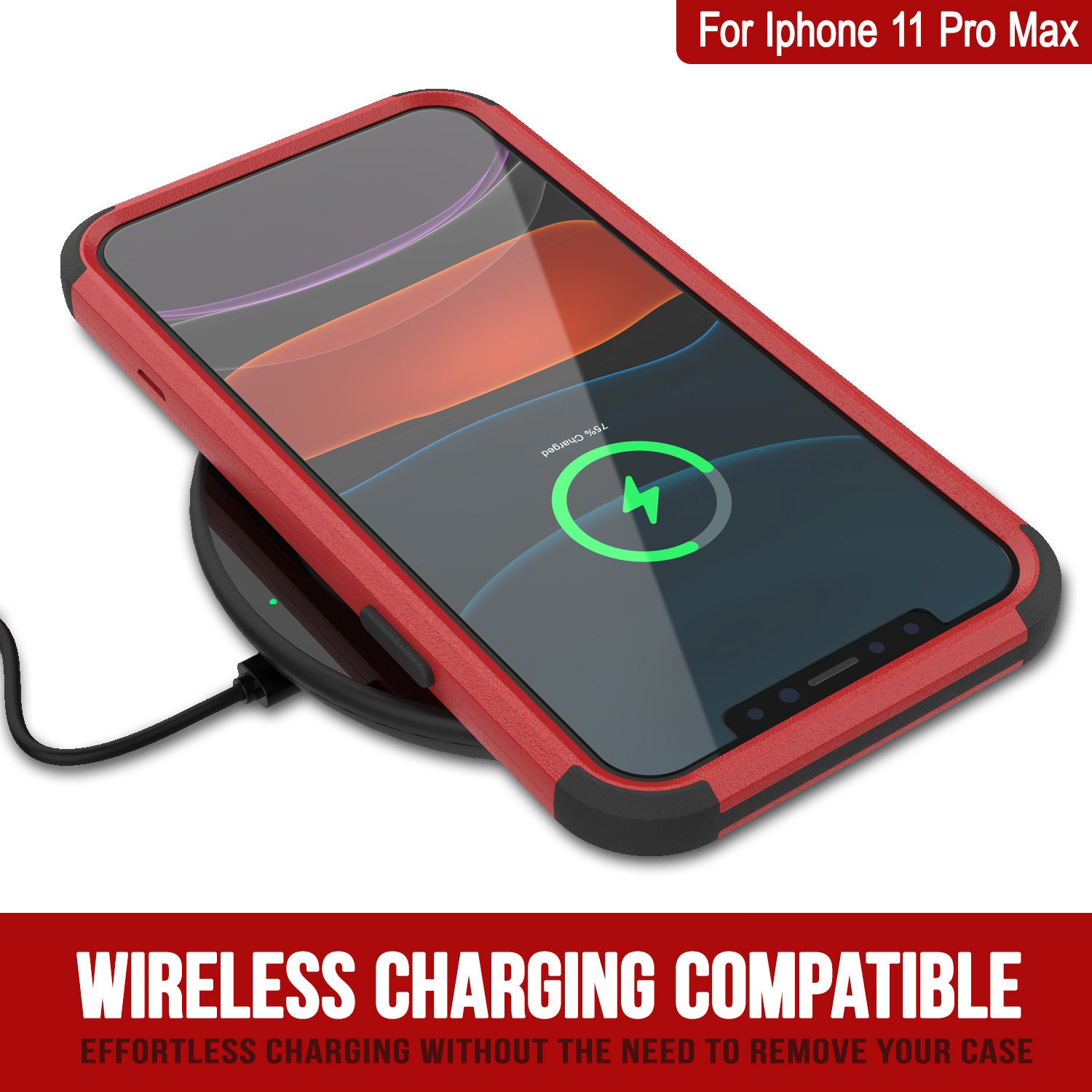 Punkcase for iPhone 11 Pro Max Belt Clip Multilayer Holster Case [Patron Series] [Red-Black]