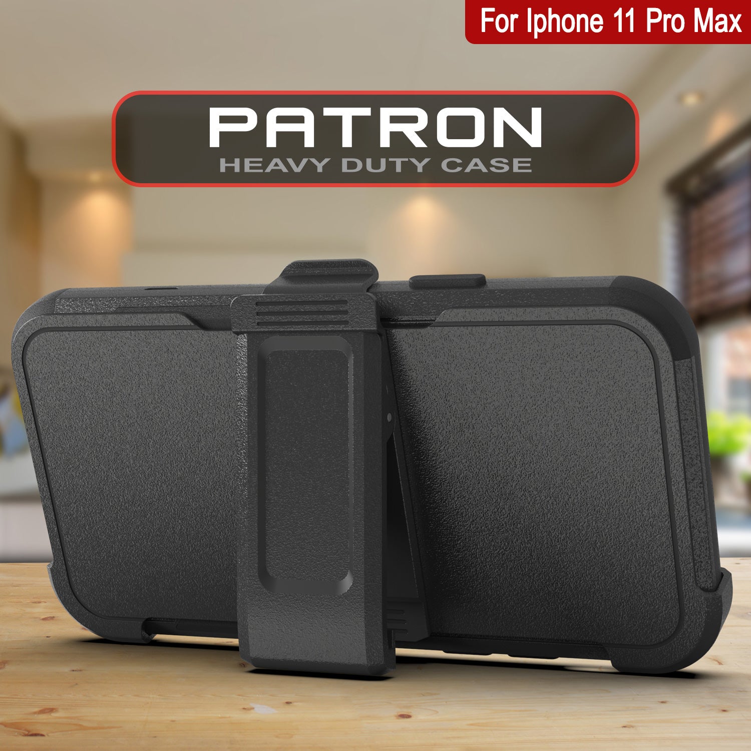 Punkcase for iPhone 11 Pro Max Belt Clip Multilayer Holster Case [Patron Series] [Black]