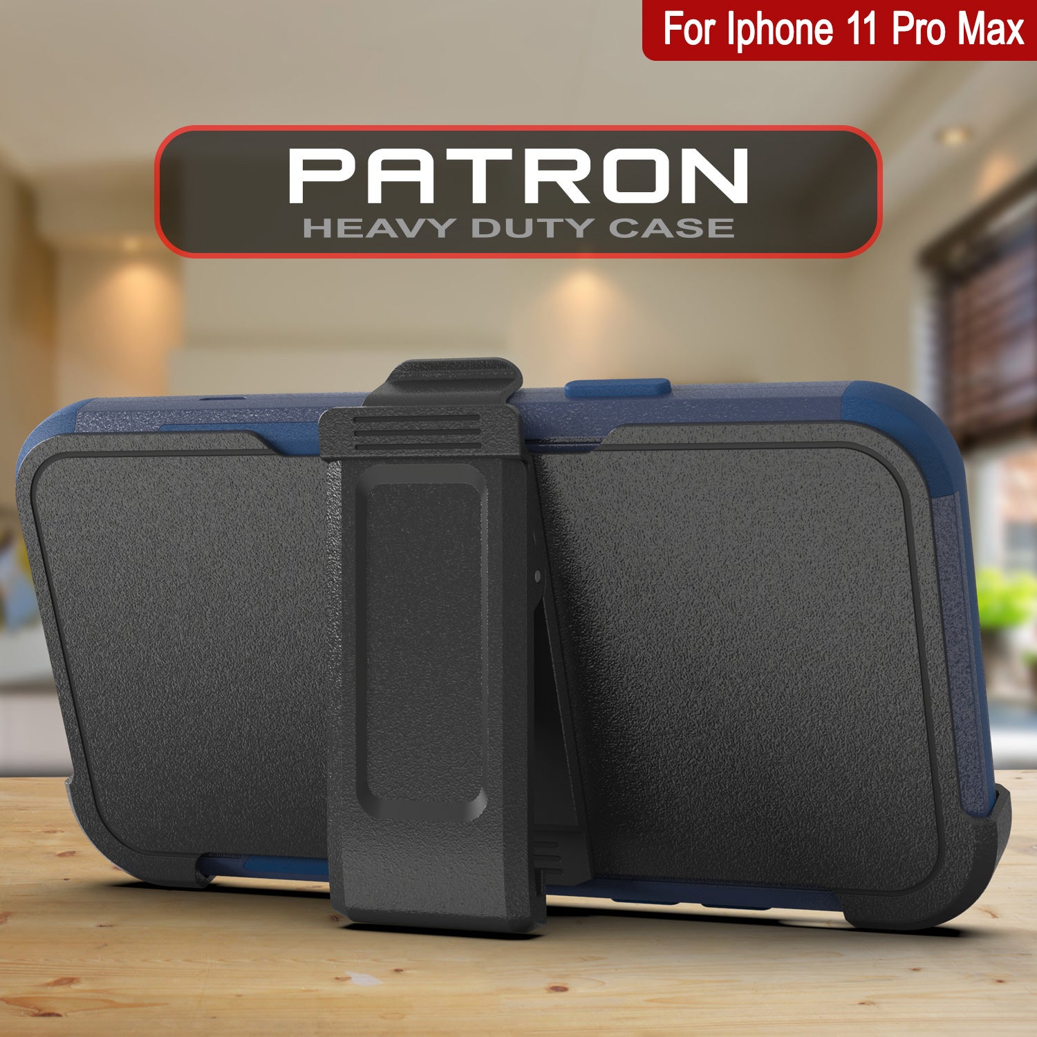Punkcase for iPhone 11 Pro Max Belt Clip Multilayer Holster Case [Patron Series] [Navy]