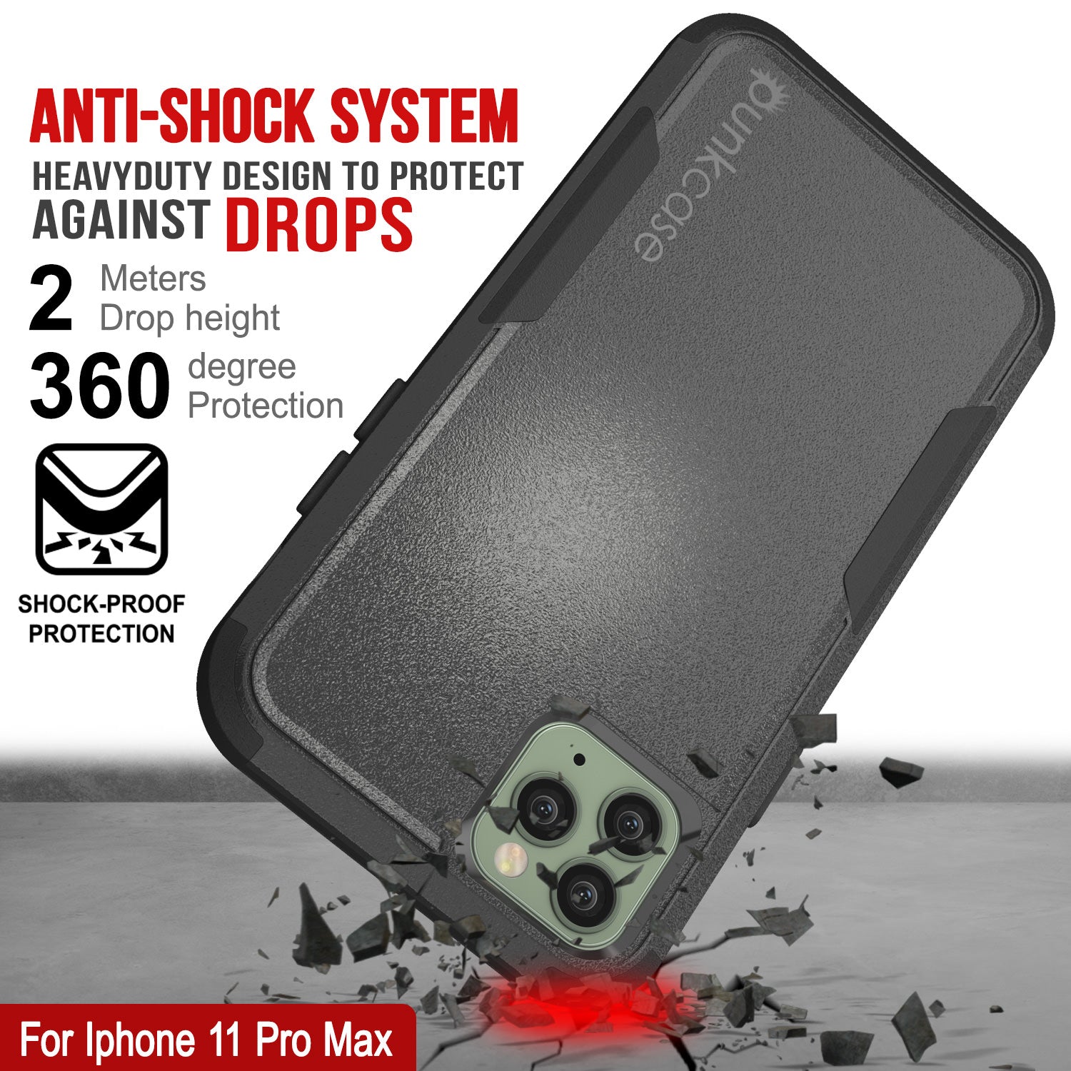 Punkcase for iPhone 11 Pro Max Belt Clip Multilayer Holster Case [Patron Series] [Black]