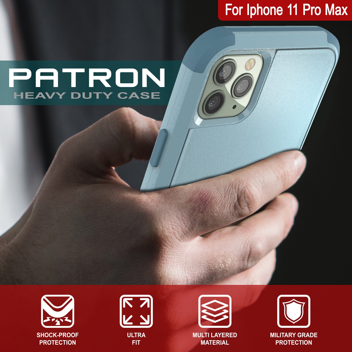 Punkcase for iPhone 11 Pro Max Belt Clip Multilayer Holster Case [Patron Series] [Mint]