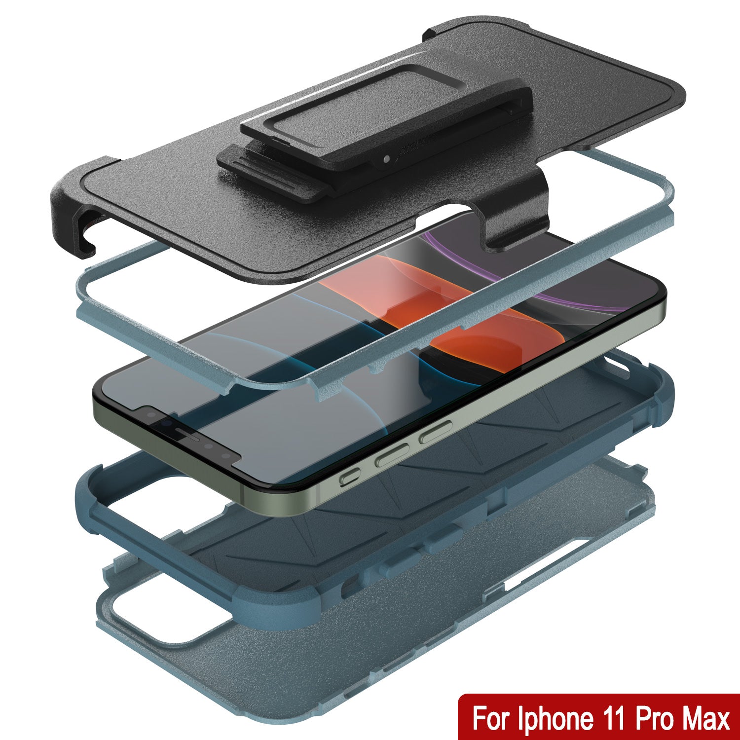 Punkcase for iPhone 11 Pro Max Belt Clip Multilayer Holster Case [Patron Series] [Mint]