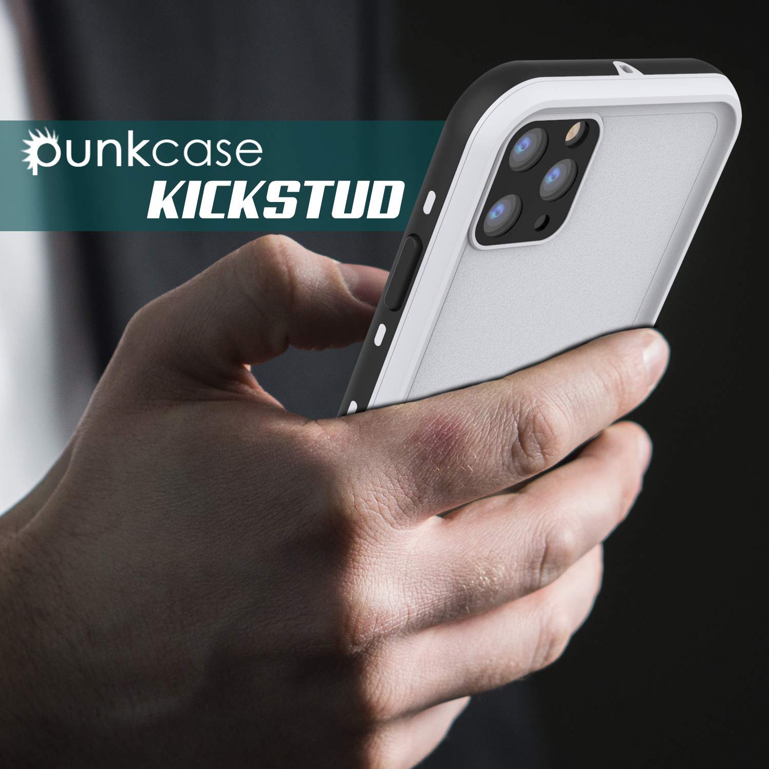 iPhone 11 Pro Max Waterproof Case, Punkcase [KickStud Series] Armor Cover [White]