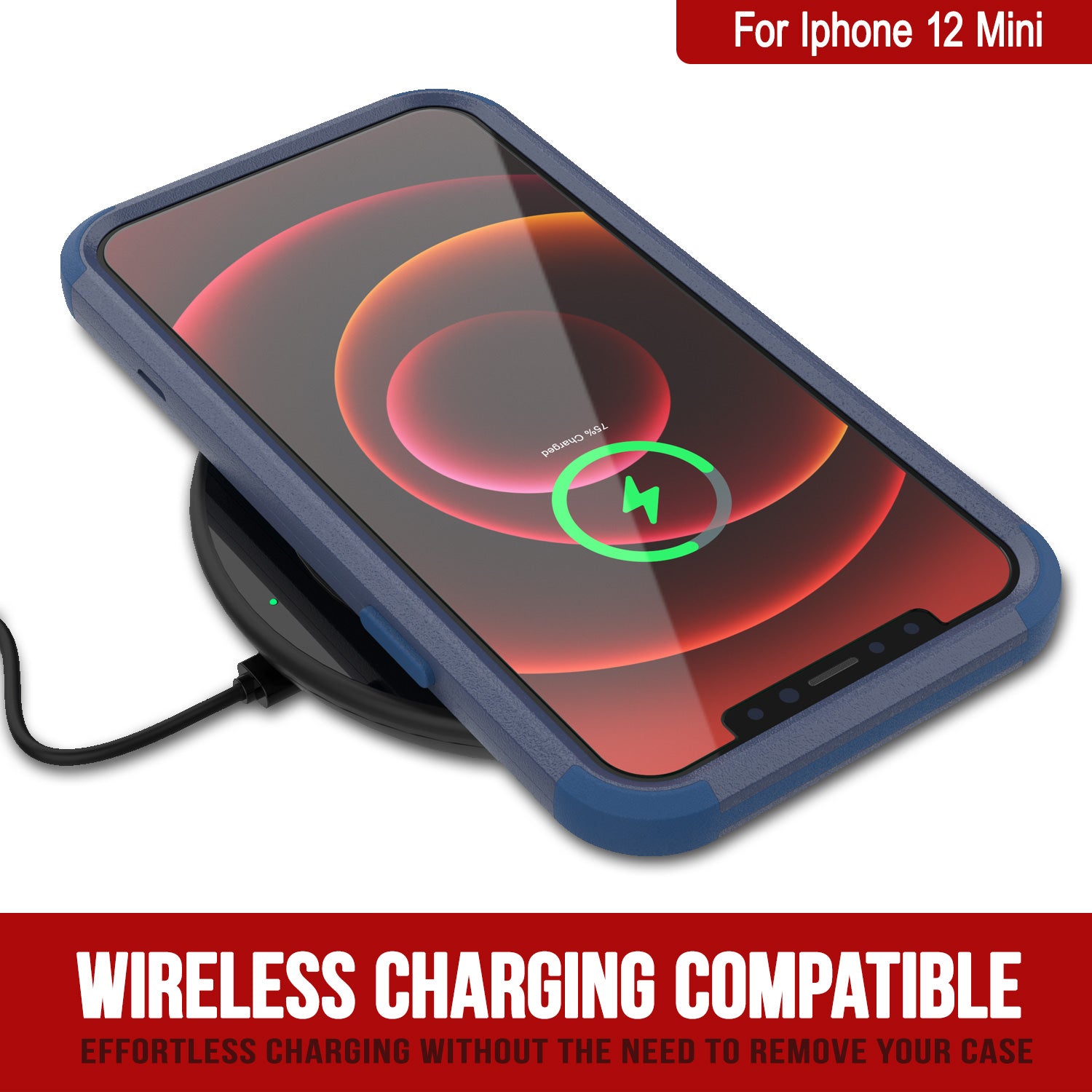 Punkcase for iPhone 12 Mini Belt Clip Multilayer Holster Case [Patron Series] [Navy]