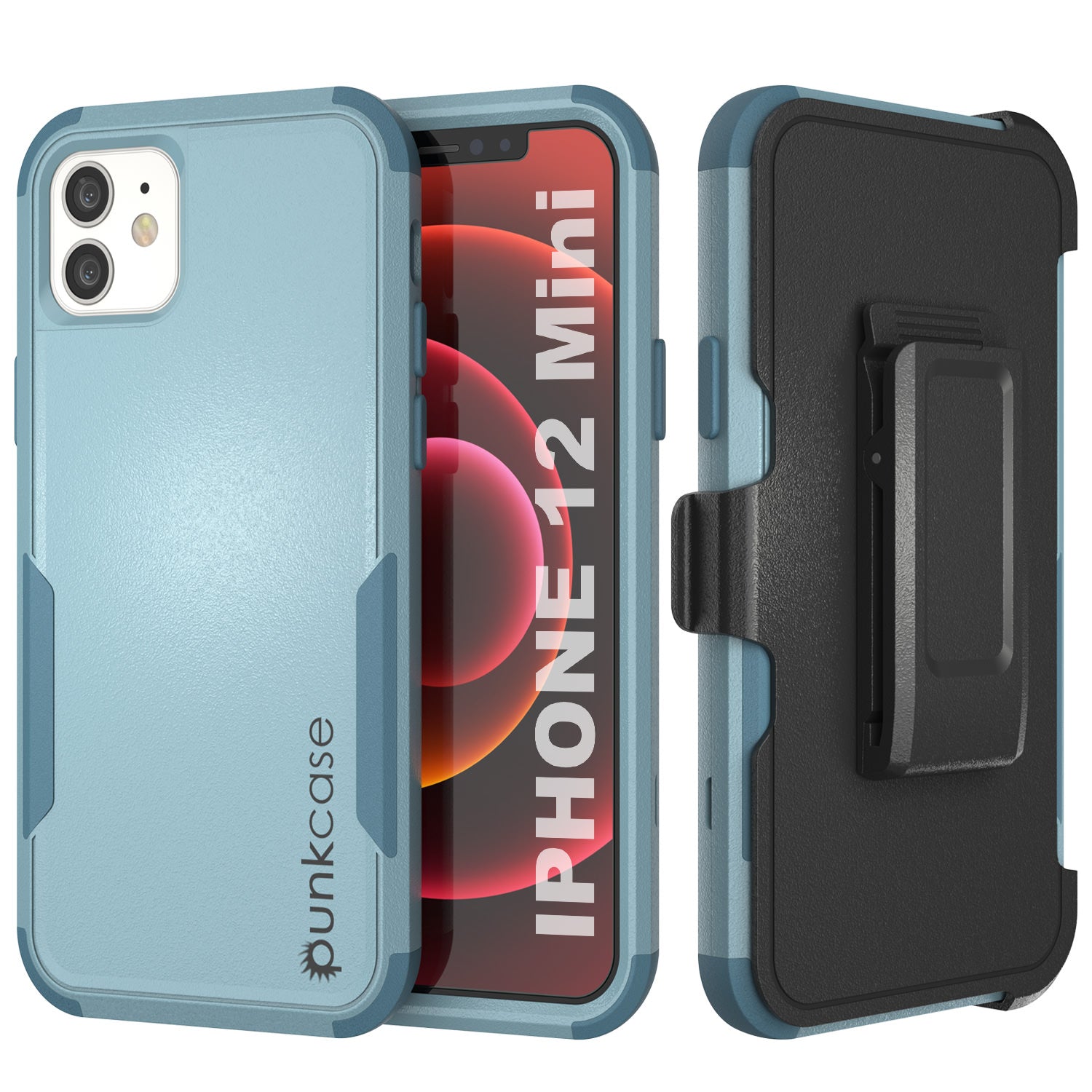 Punkcase for iPhone 12 Mini Belt Clip Multilayer Holster Case [Patron Series] [Mint]