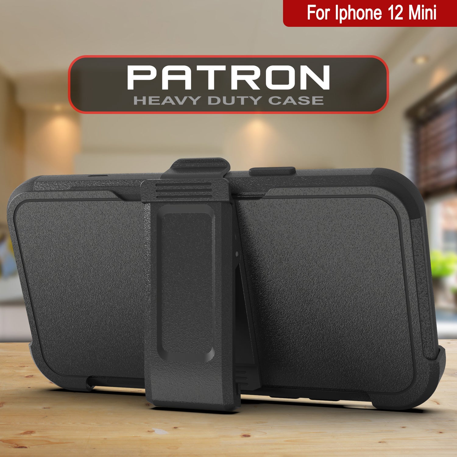 Punkcase for iPhone 12 Mini Belt Clip Multilayer Holster Case [Patron Series] [Black]