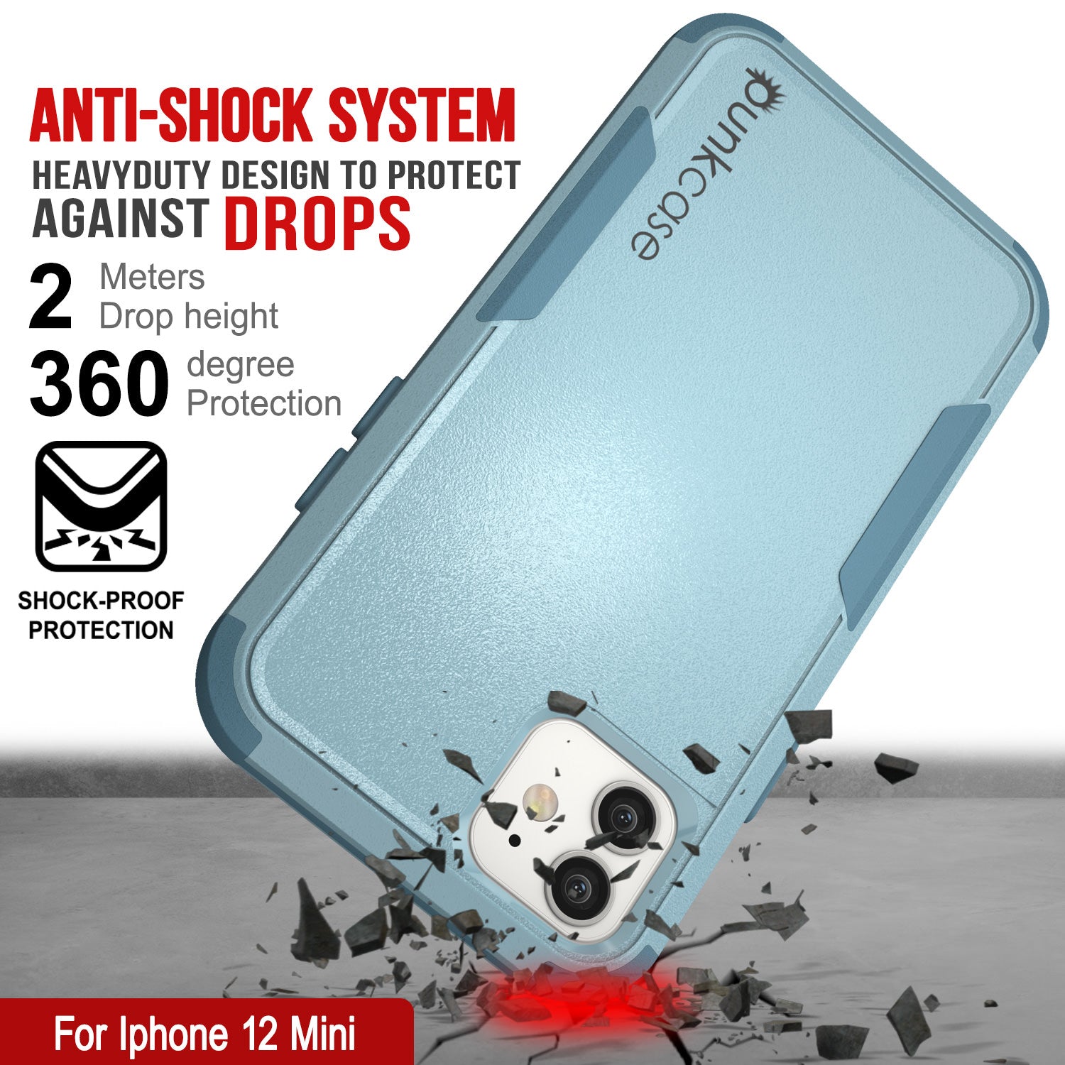 Punkcase for iPhone 12 Mini Belt Clip Multilayer Holster Case [Patron Series] [Mint]