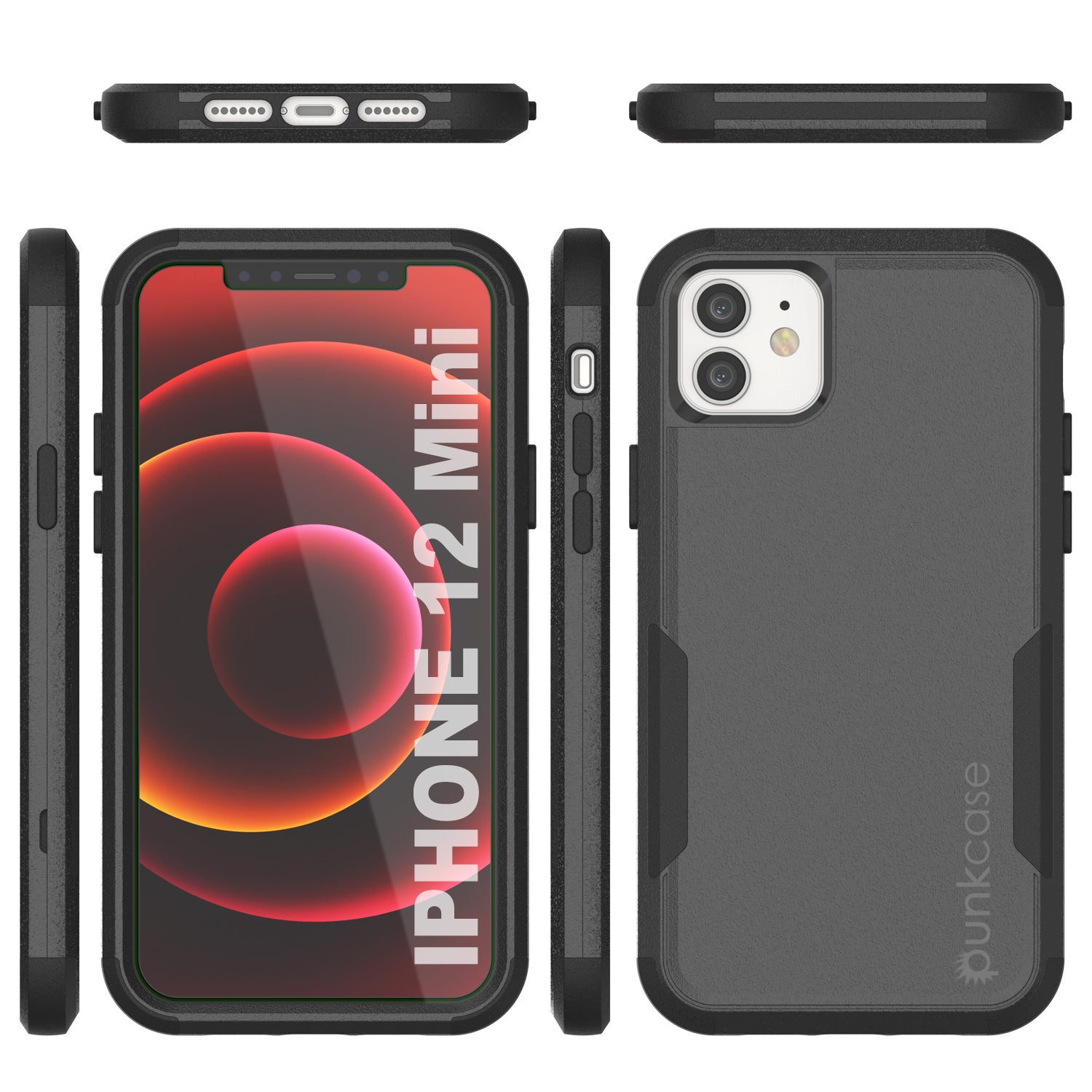 Punkcase for iPhone 12 Mini Belt Clip Multilayer Holster Case [Patron Series] [Black]