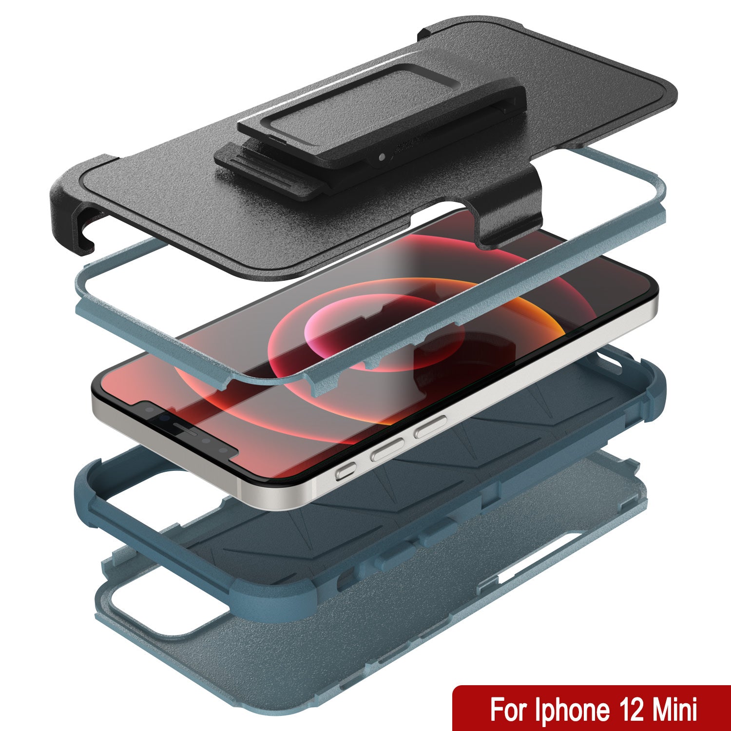 Punkcase for iPhone 12 Mini Belt Clip Multilayer Holster Case [Patron Series] [Mint]