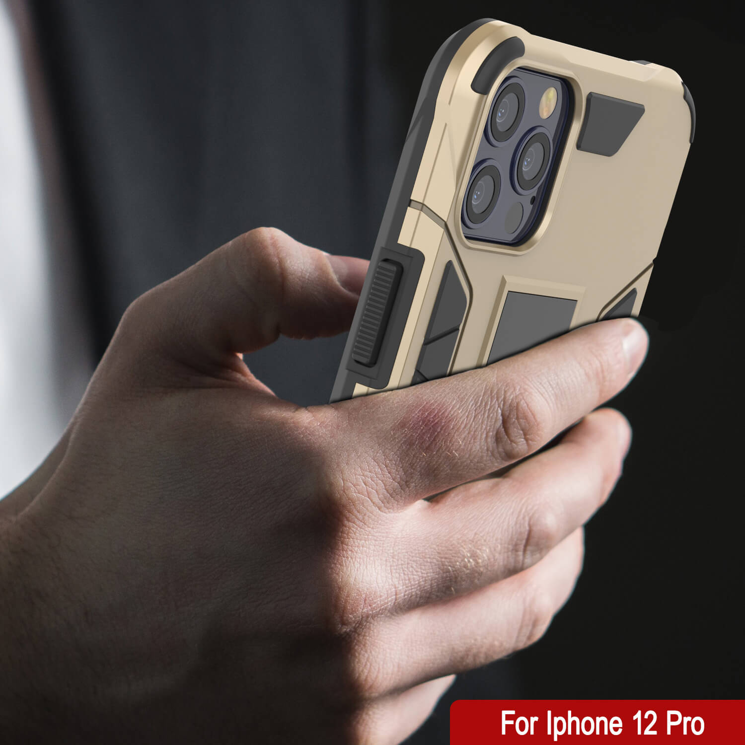 Punkcase iPhone 12 Pro Case [ArmorShield Series] Military Style Protective Dual Layer Case Gold