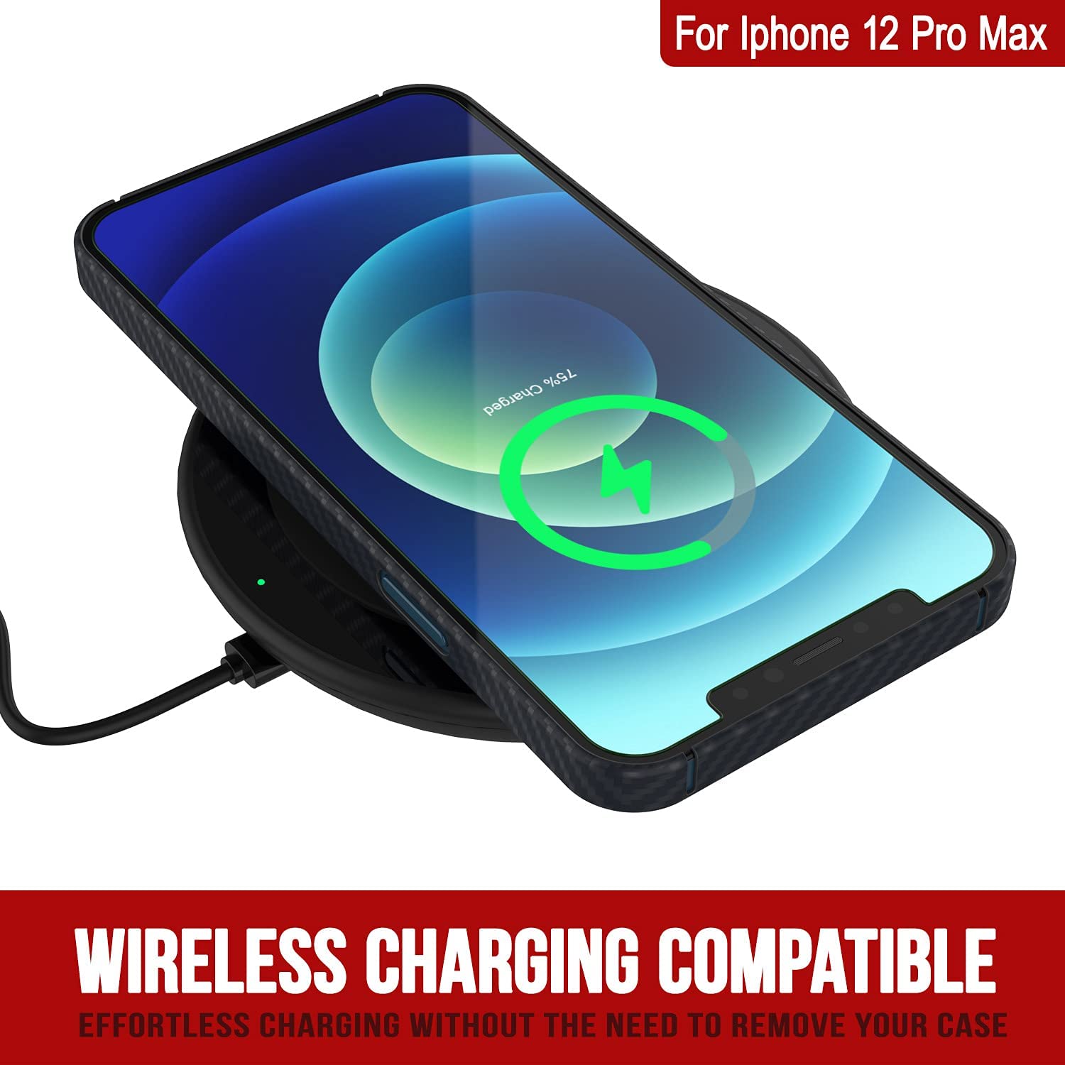 thumbnail image 2 of Doupi Ultra Slim Case For IPhone 12 Pro Max (6.7”) – Black Carbon Fiber Look 2 of 3