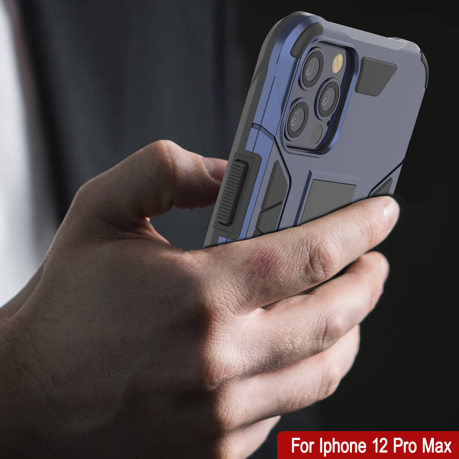 Punkcase iPhone 12 Pro Max Case [ArmorShield Series] Military Style Protective Dual Layer Case Navy-Blue