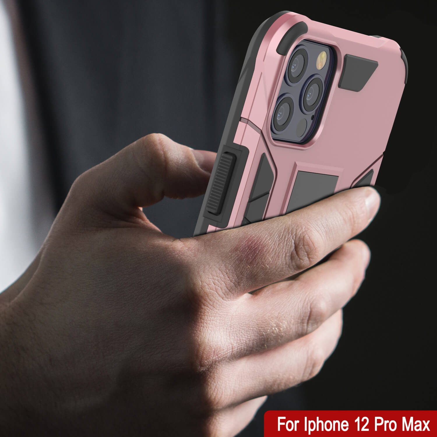 Punkcase iPhone 12 Pro Max Case [ArmorShield Series] Military Style Protective Dual Layer Case Rose-Gold