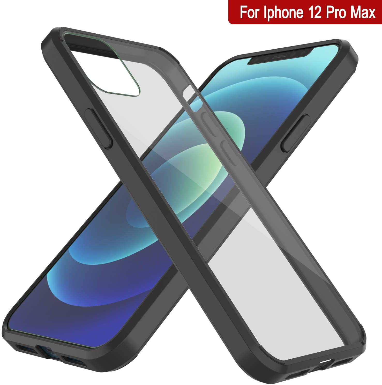 iPhone 12 Pro Max Case Punkcase® LUCID 2.0 Black Series w/ PUNK SHIELD Screen Protector | Ultra Fit