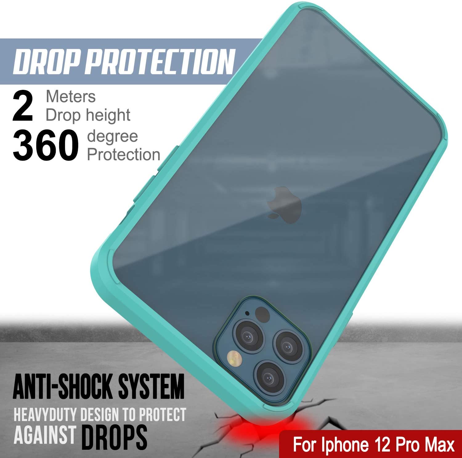 iPhone 13 Pro Max Case Punkcase® LUCID 2.0 Teal Series w/ PUNK SHIELD Screen Protector | Ultra Fit