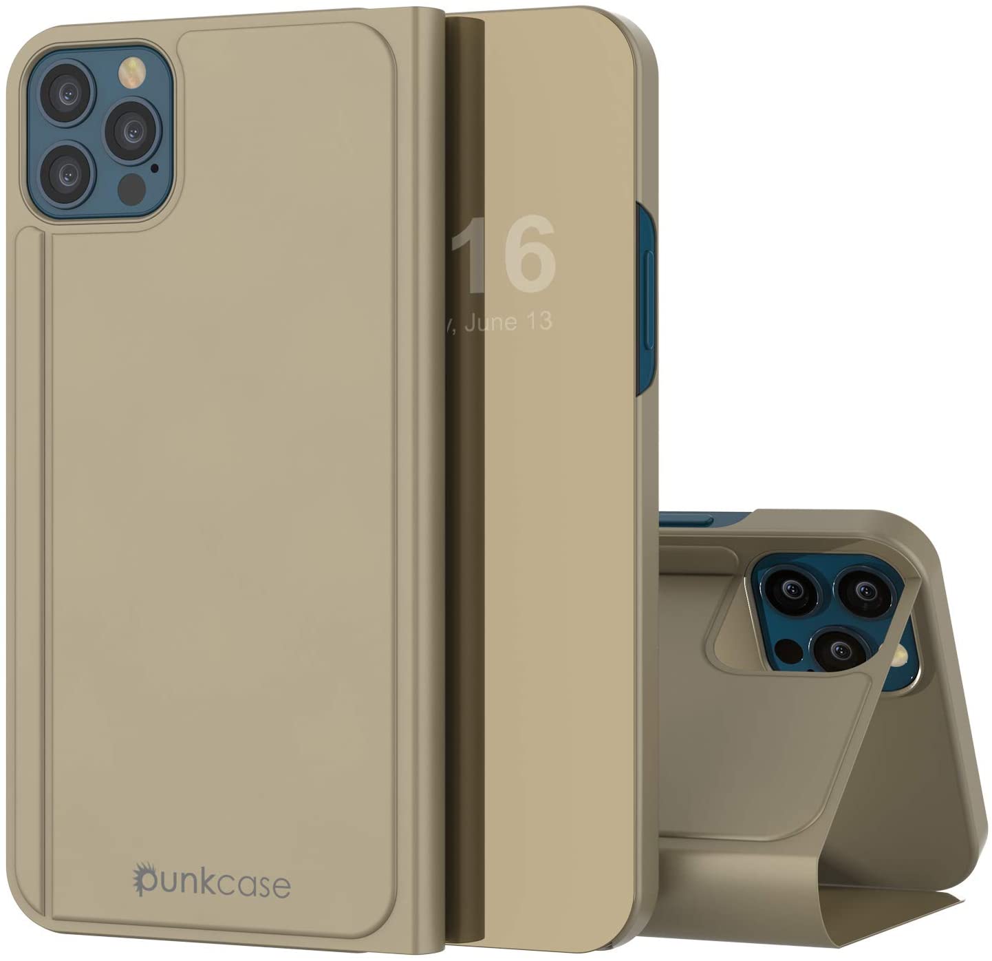 Punkcase iPhone 12 Pro Max Reflector Case Protective Flip Cover