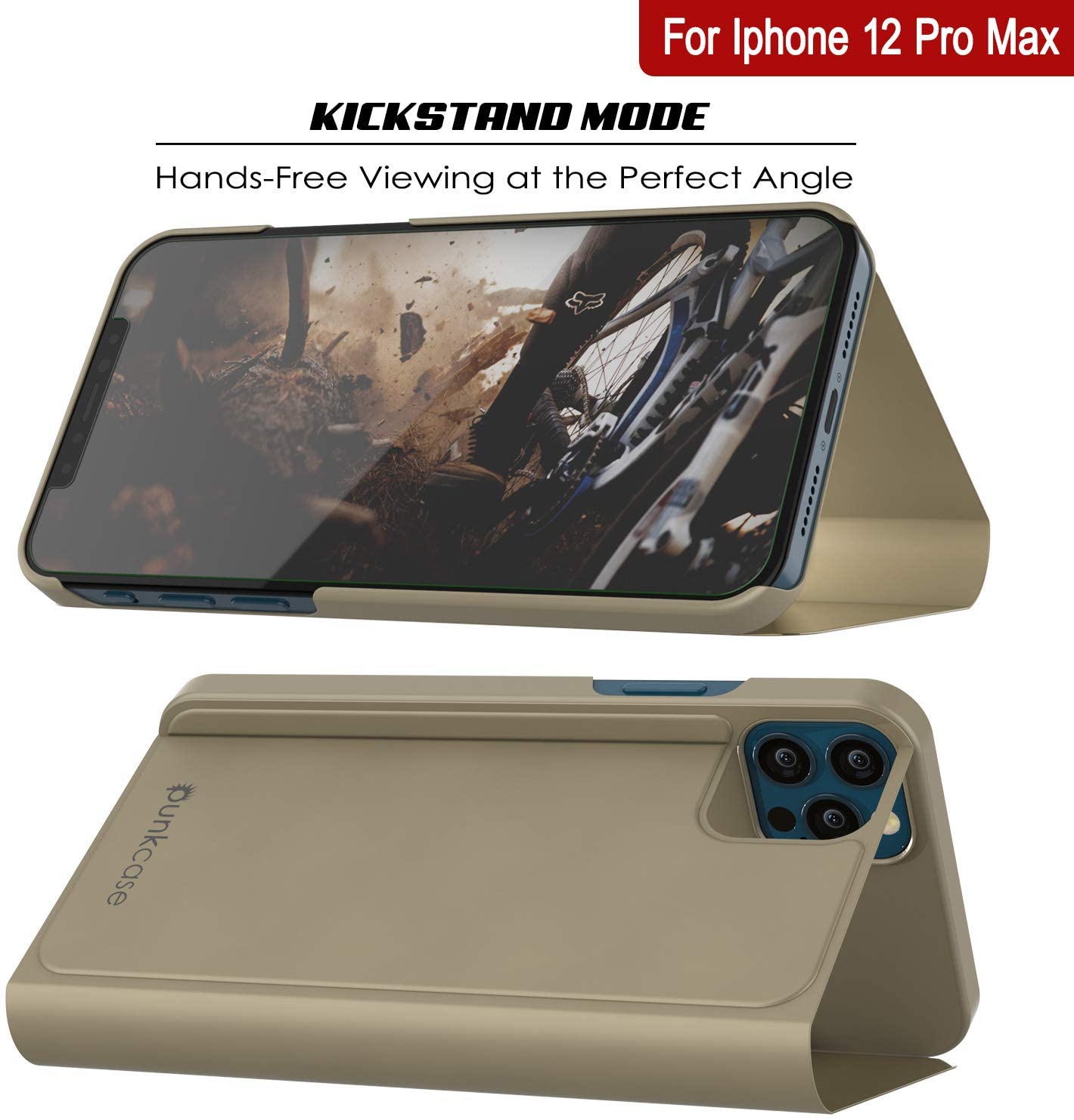 Punkcase iPhone 12 Pro Max Reflector Case Protective Flip