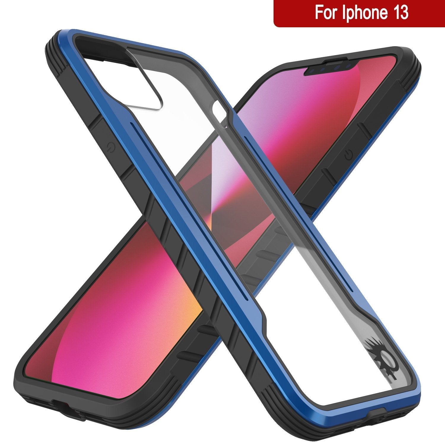 Punkcase iPhone 13 ravenger Case Protective Military Grade Multilayer Cover [Navy Blue]