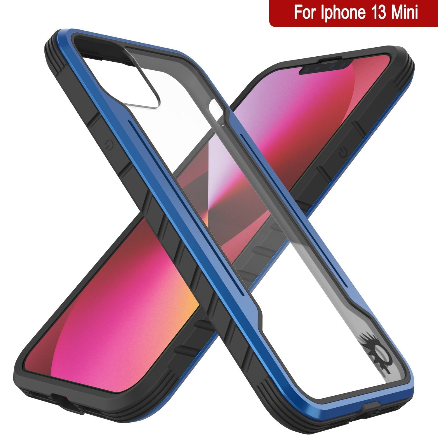 Punkcase iPhone 13 Mini ravenger Case Protective Military Grade Multilayer Cover [Navy Blue]