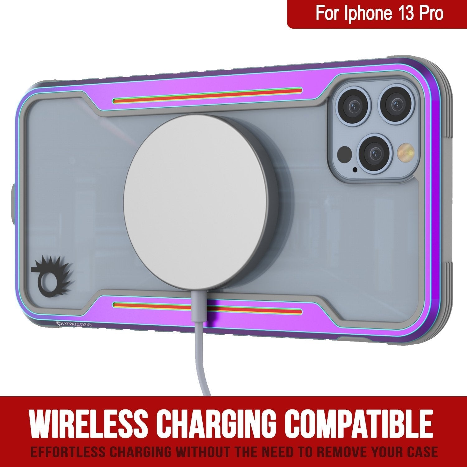 Punkcase iPhone 14 Pro Ravenger MAG Defense Case Protective Military Grade Multilayer Cover [Rainbow]