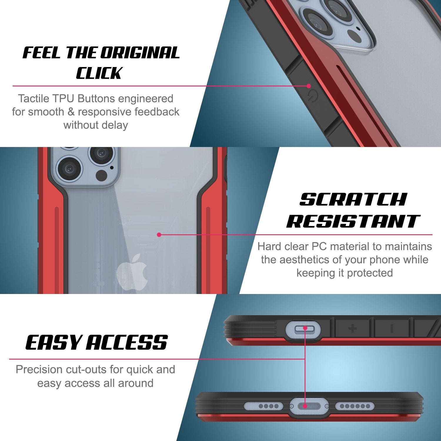 Punkcase iPhone 13 Pro Max ravenger Case Protective Military Grade Multilayer Cover [Grey]