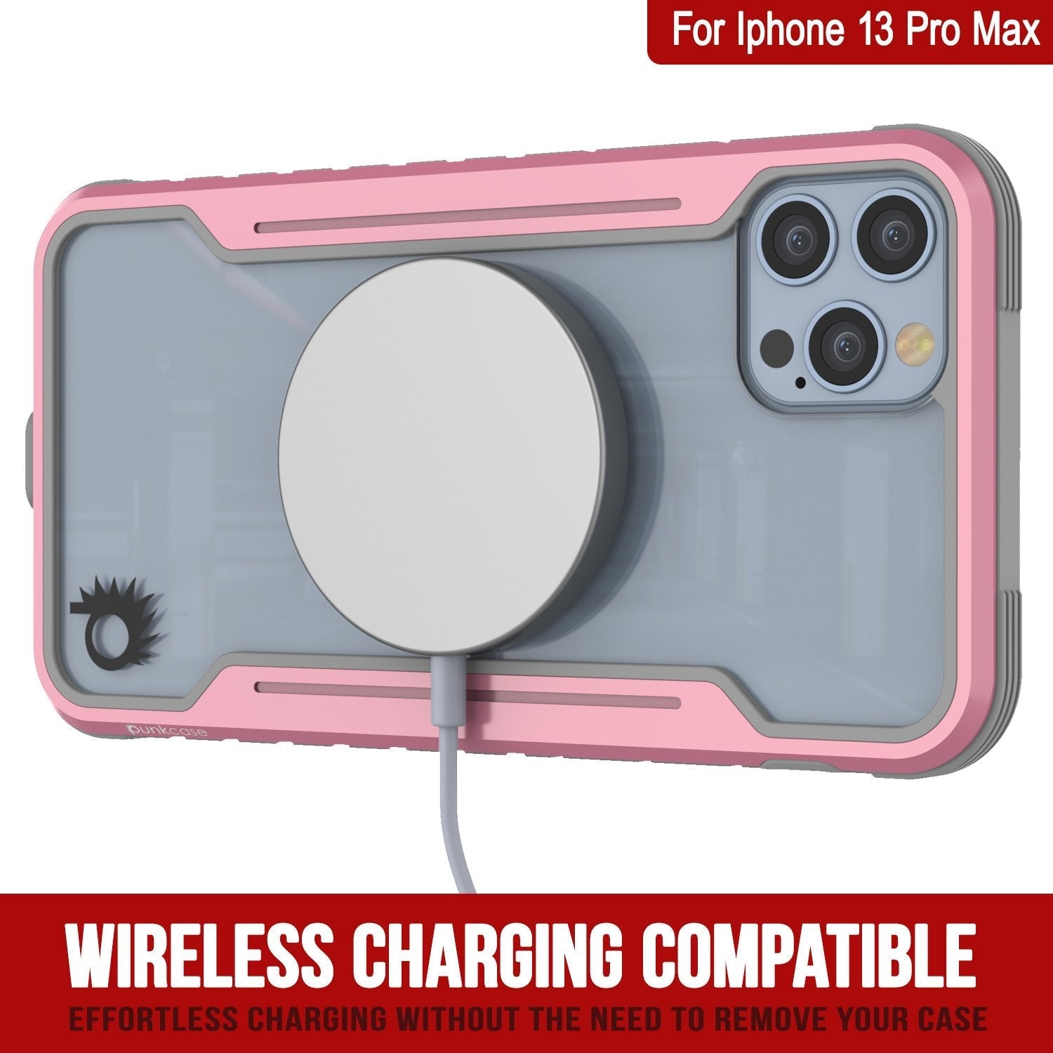 Punkcase iPhone 14 Pro Max Ravenger MAG Defense Case Protective Military Grade Multilayer Cover [Rose-Gold]