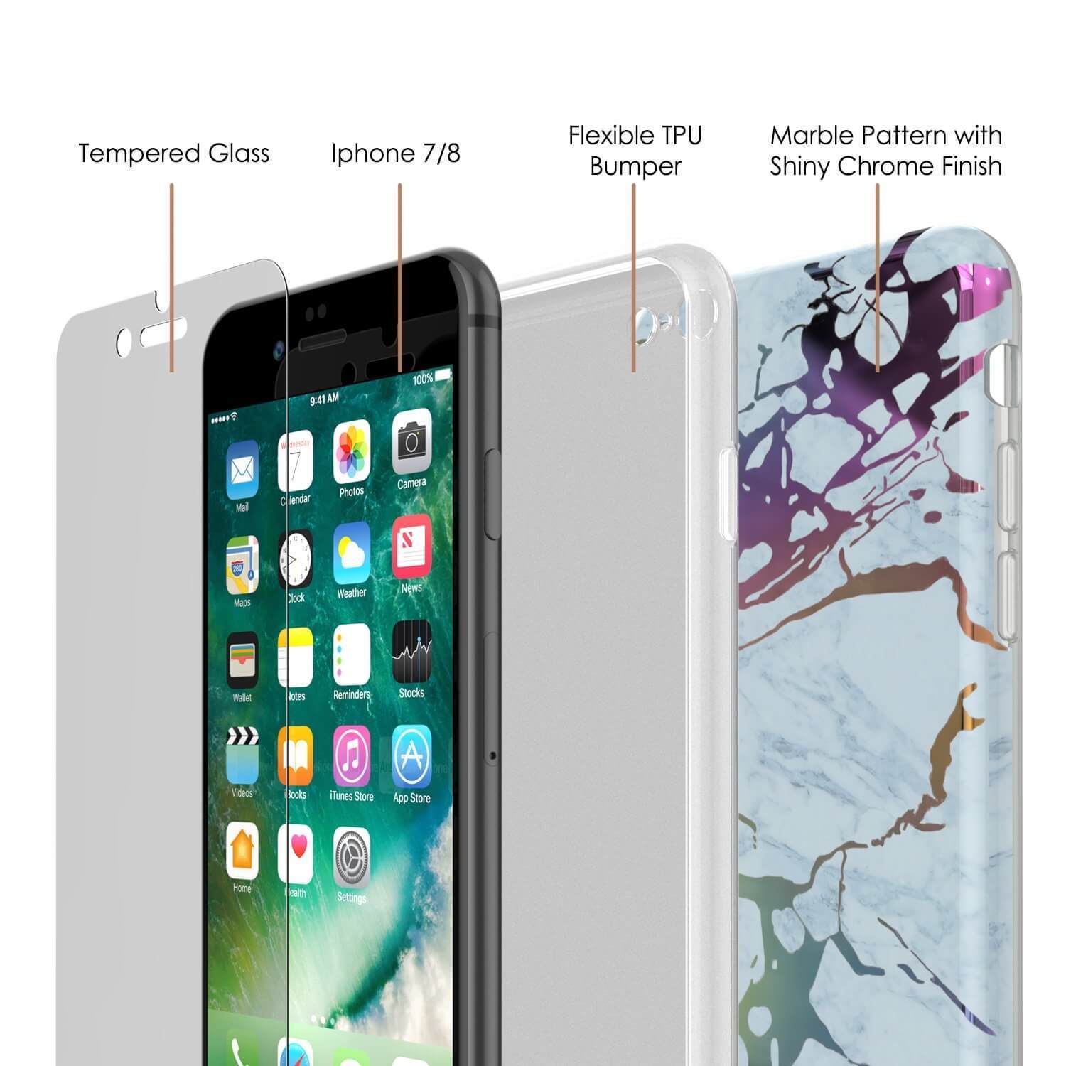 Punkcase iPhone SE Marble Case, Protective Full Body Cover