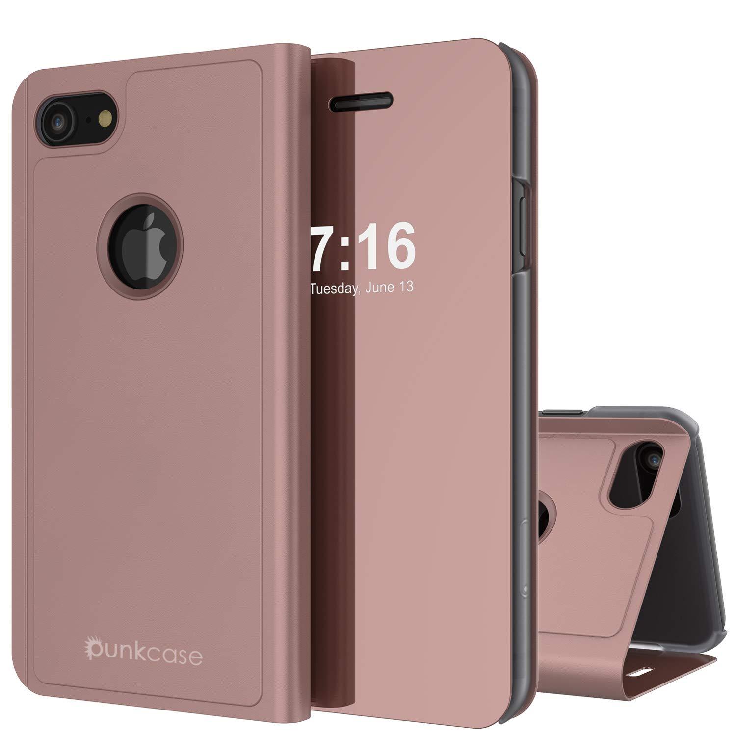 Punkcase iPhone SE (4.7") Reflector Case Protective Flip Cover [Rose]