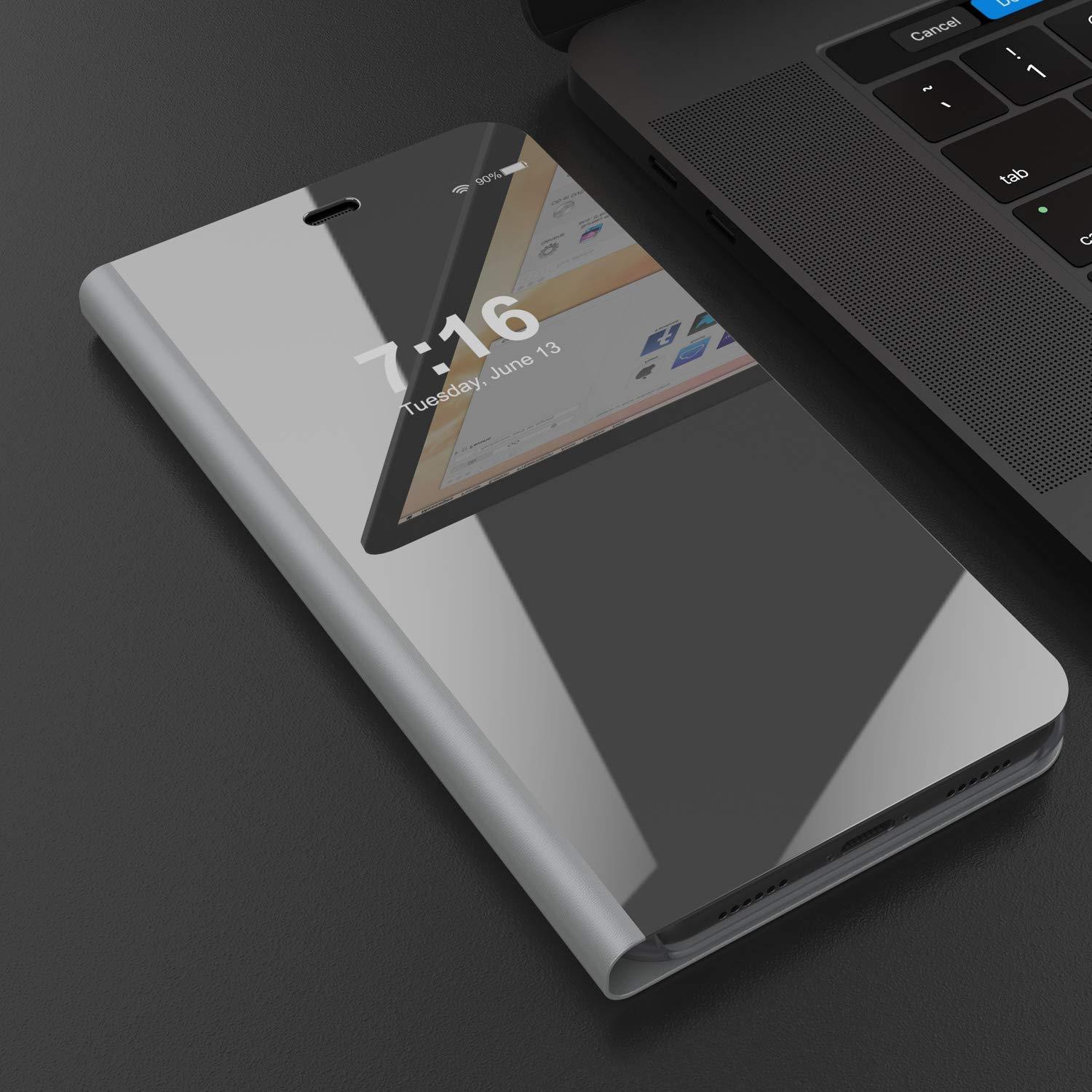 Punkcase iPhone SE (4.7") Reflector Case Protective Flip Cover [Silver]