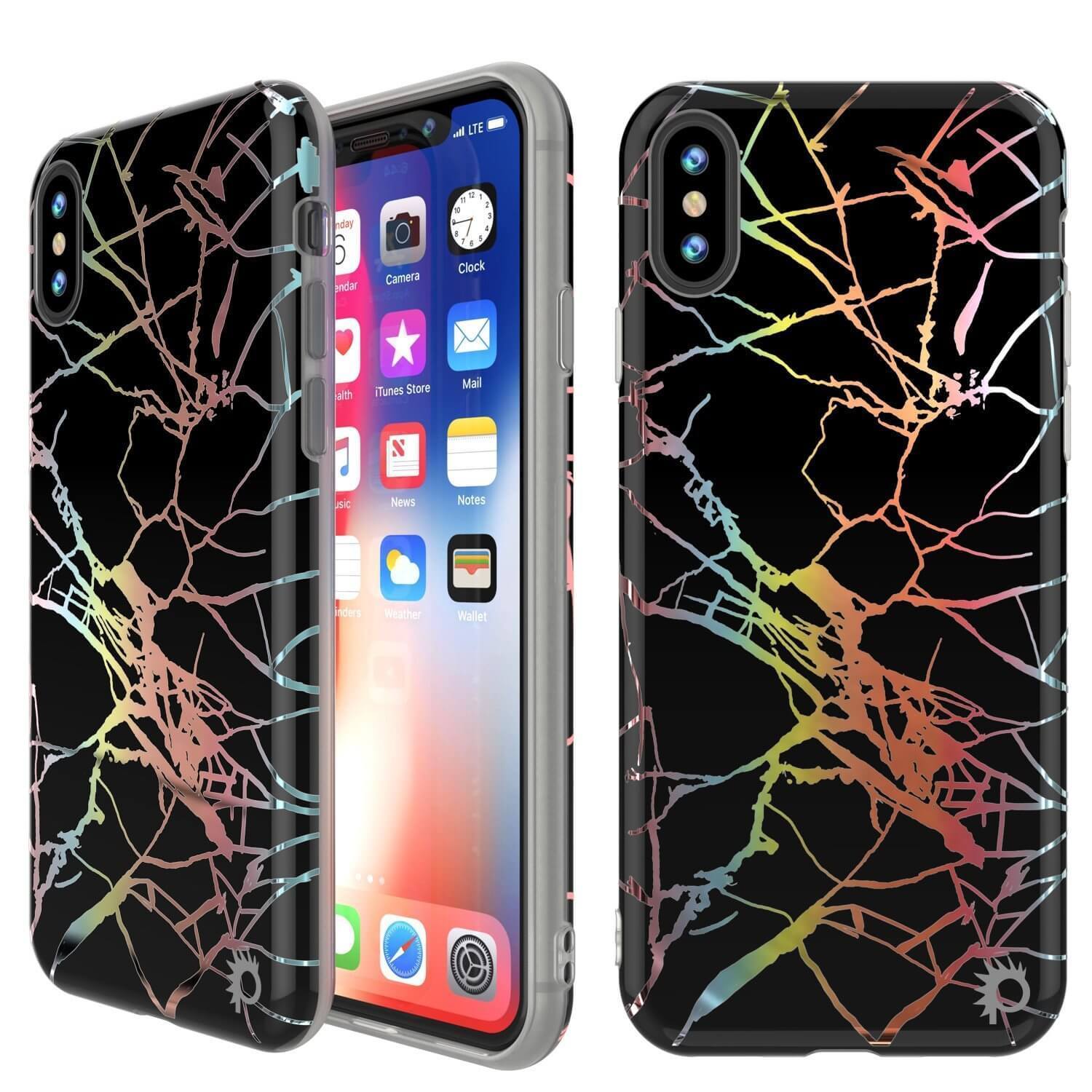 Punkcase iPhone XR Marble Case, Protective Full Body Cover Protector (Black Mirage), Black Mirage Punkcase iPhone XR Marble Case, Protective Full Body Cover Protector (Black Mirage), Black Mirage